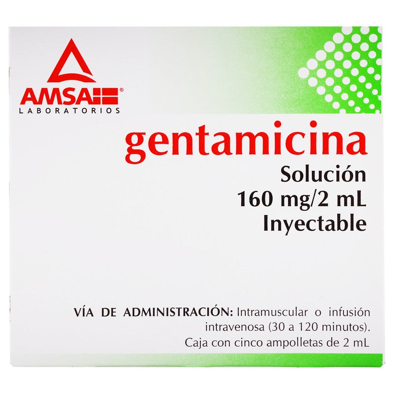Gentamicina Sol Iny 160 Mg 2 Ml C5 Amp De 2 Ml 7501349026094