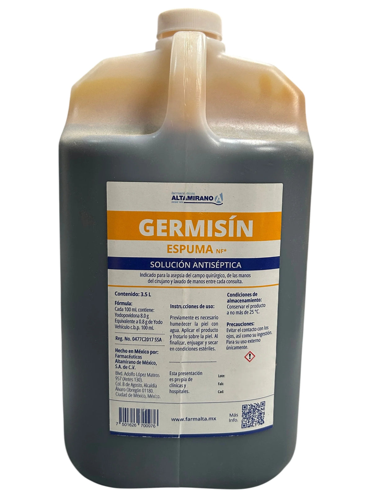 Germisin Espuma Solucion 3.5 L Galon Altamirano