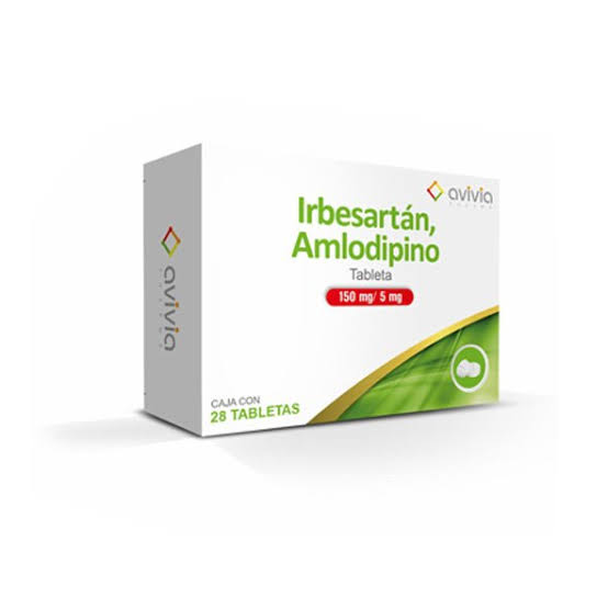 Irbesartan/Amlodipino 150 Mg/5 Mg Con 28 Tabletas