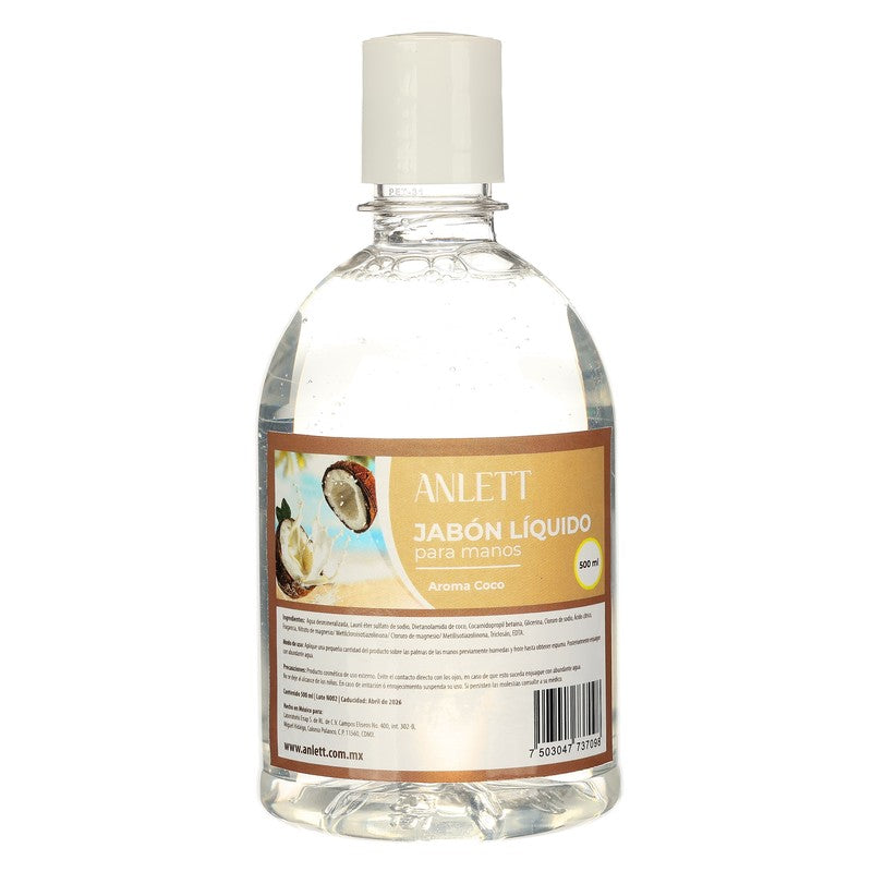 Jabon Anlett Para Manos Coco 500 Ml 7503047737098