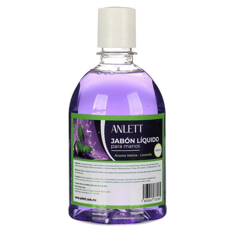 Jabon Anlett Para Manos Menta Lavanda 500 Ml 7503047737081
