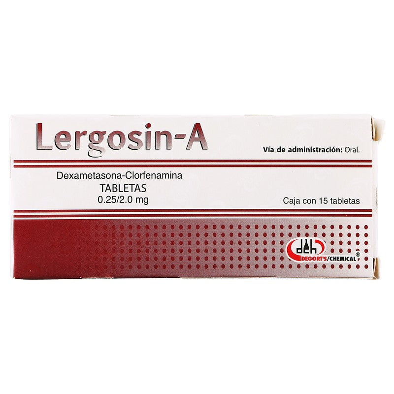 Lergosin-A (Dexametasona/Clorfenamina)0.25/2 Mg Con 15 Tabletas