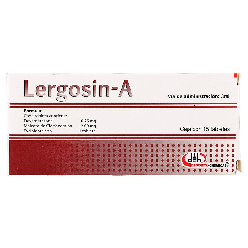 Lergosin-A (Dexametasona/Clorfenamina)0.25/2 Mg Con 15 Tabletas