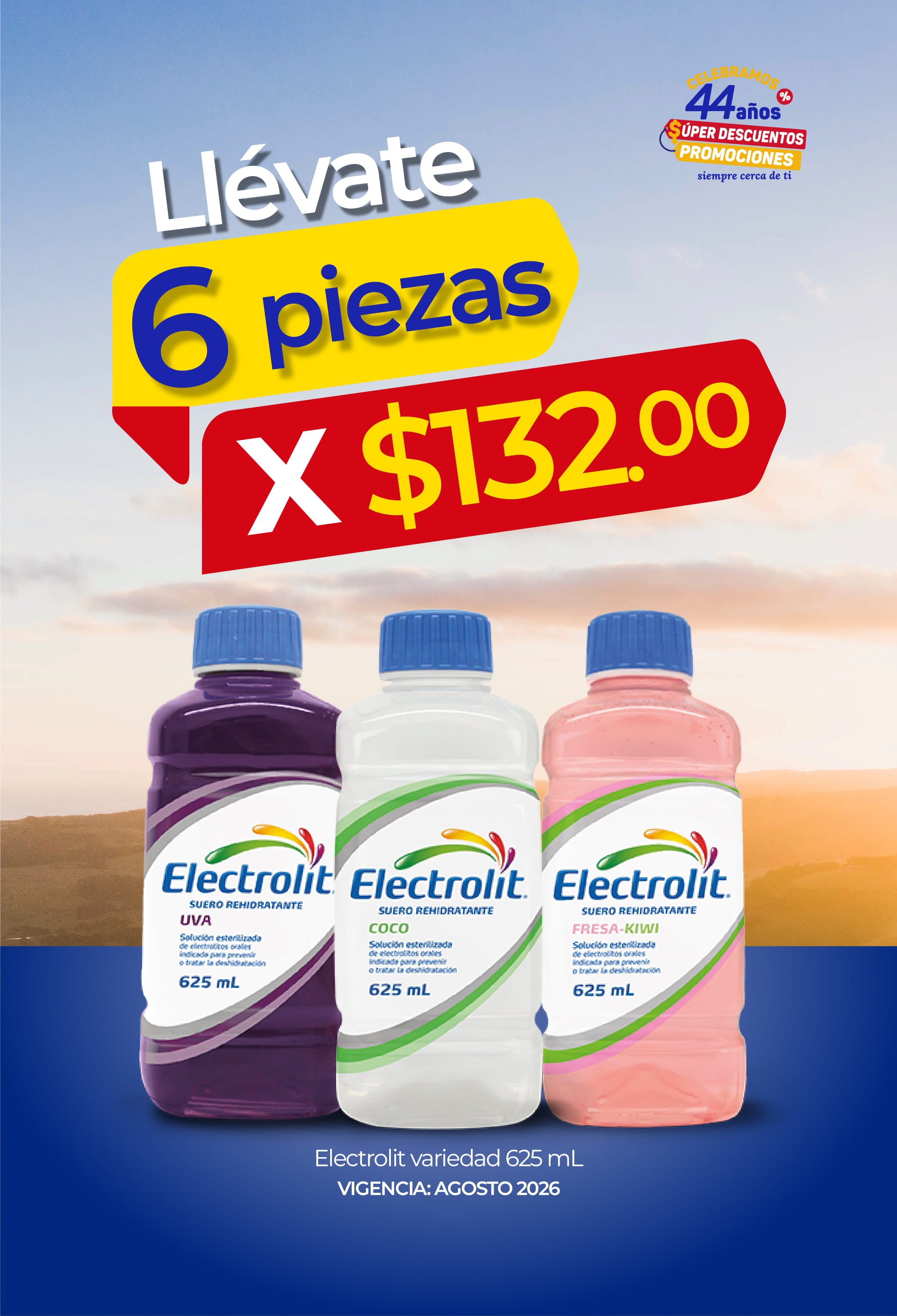 llevate 6 piezas electrolit promo