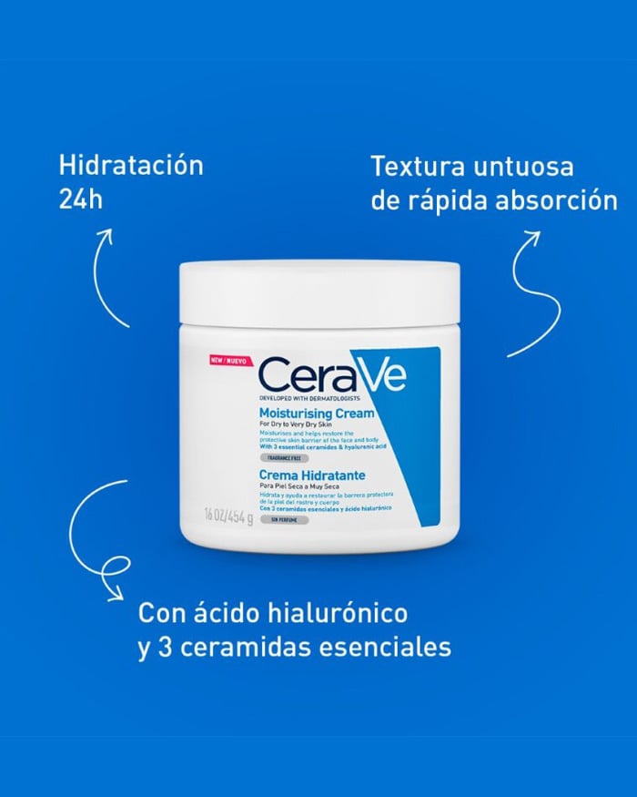 Crema Hidratante para Rostro y Cuerpo Cerave 454 G