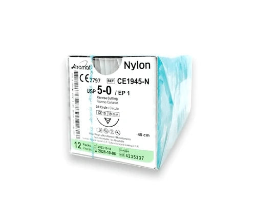 Nylon 5-0 Ce 1945-75N 3/8 19 Mm 75 Cm Atramat