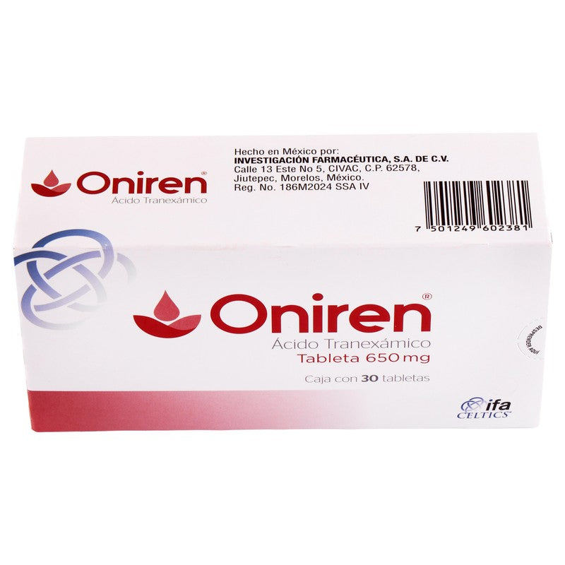 Oniren 650 Mg Con 30 Tabletas 7501249602381 3