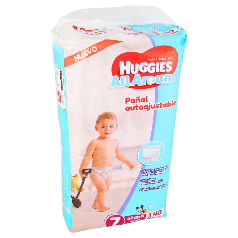 Pañal Huggies All Around Unisex Etapa 7 Con 40 Piezas 7506425625307 2