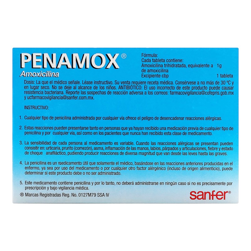 Penamox 1 G Tabletas 12 7501070635114 4