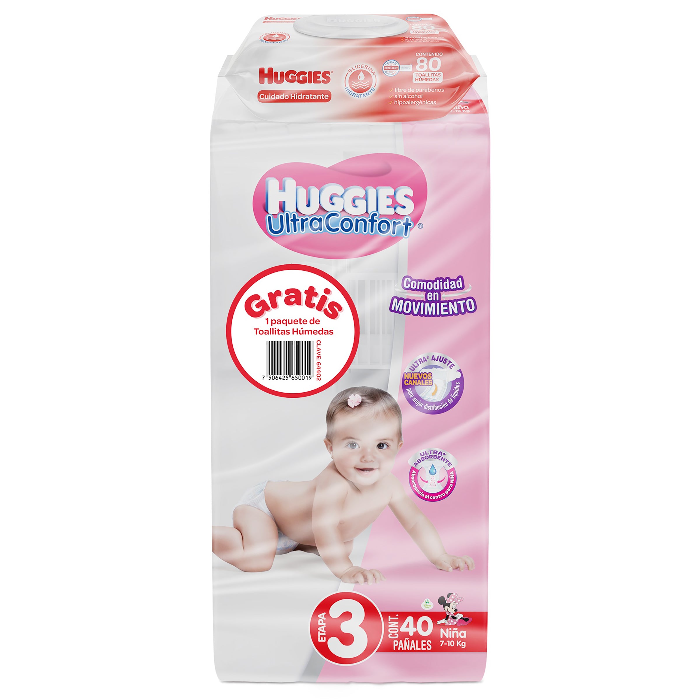 Pañal Huggies Ultra Conf Niña Con 40 Etapa 3 +Tas Hum-1