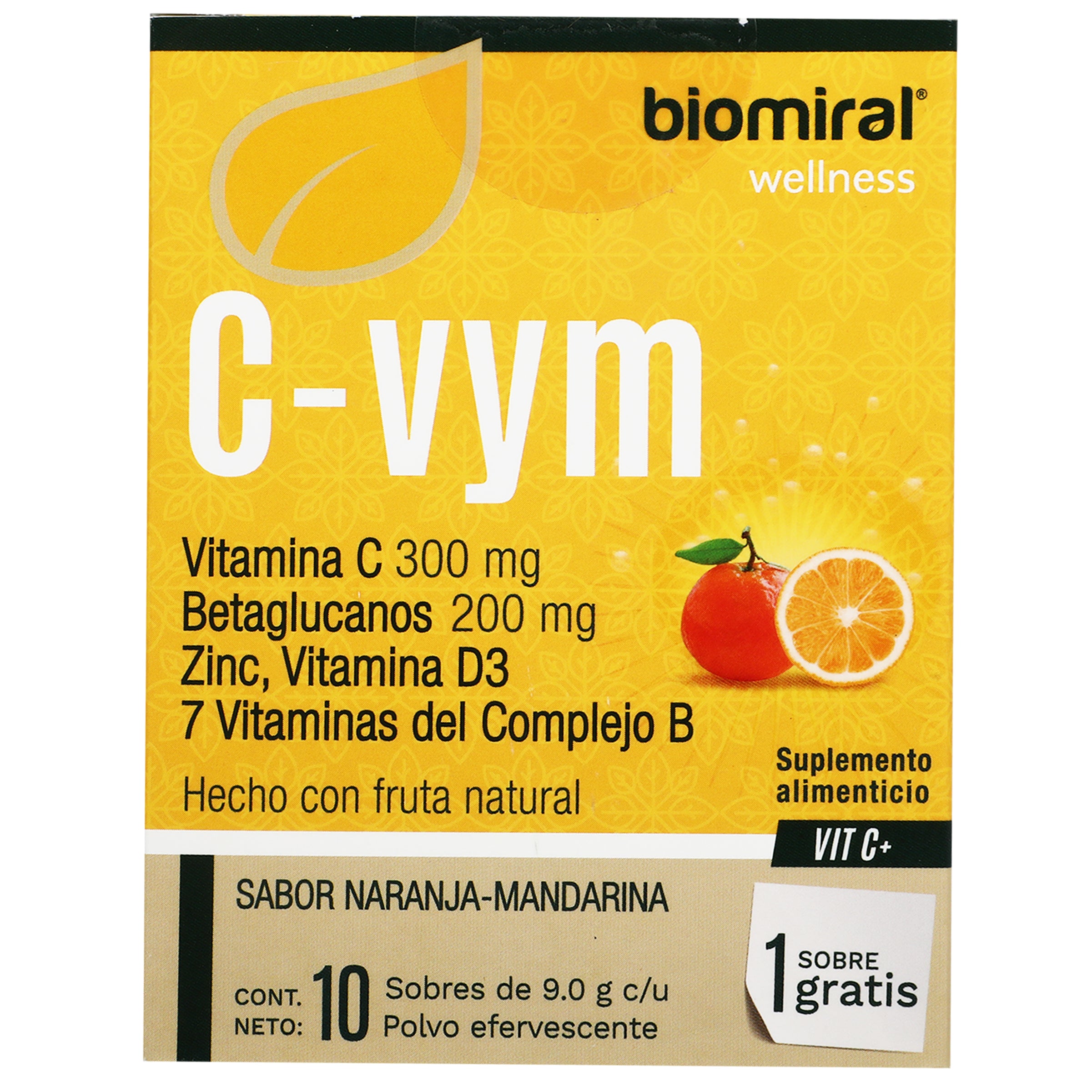 C-Vym (Vitamina Con Betaglucanos/Zinc Y Vitamina D3 Con 10 Sobres-1