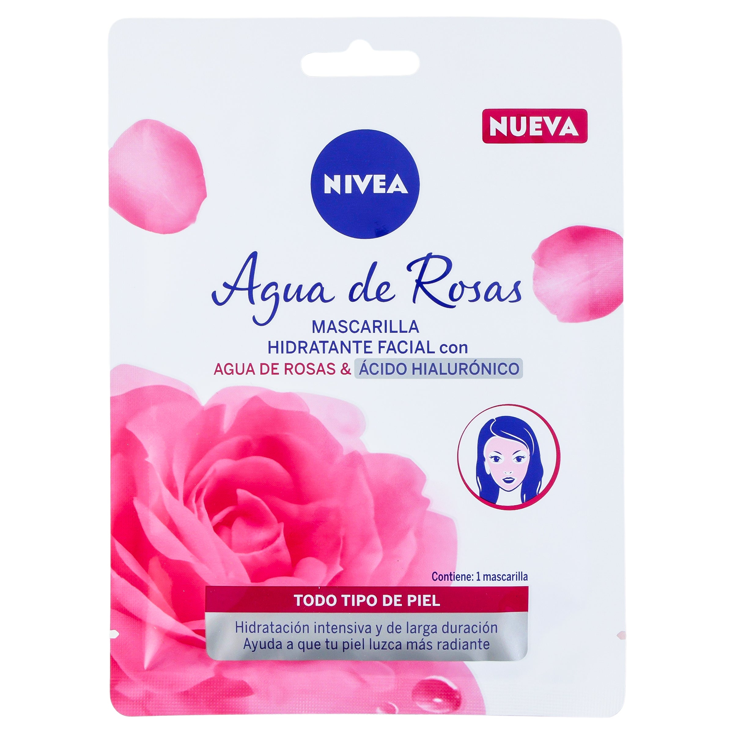 Mascarillaarilla Nivea Agua Rosas & Acido Hialuronico 1 Pza-1