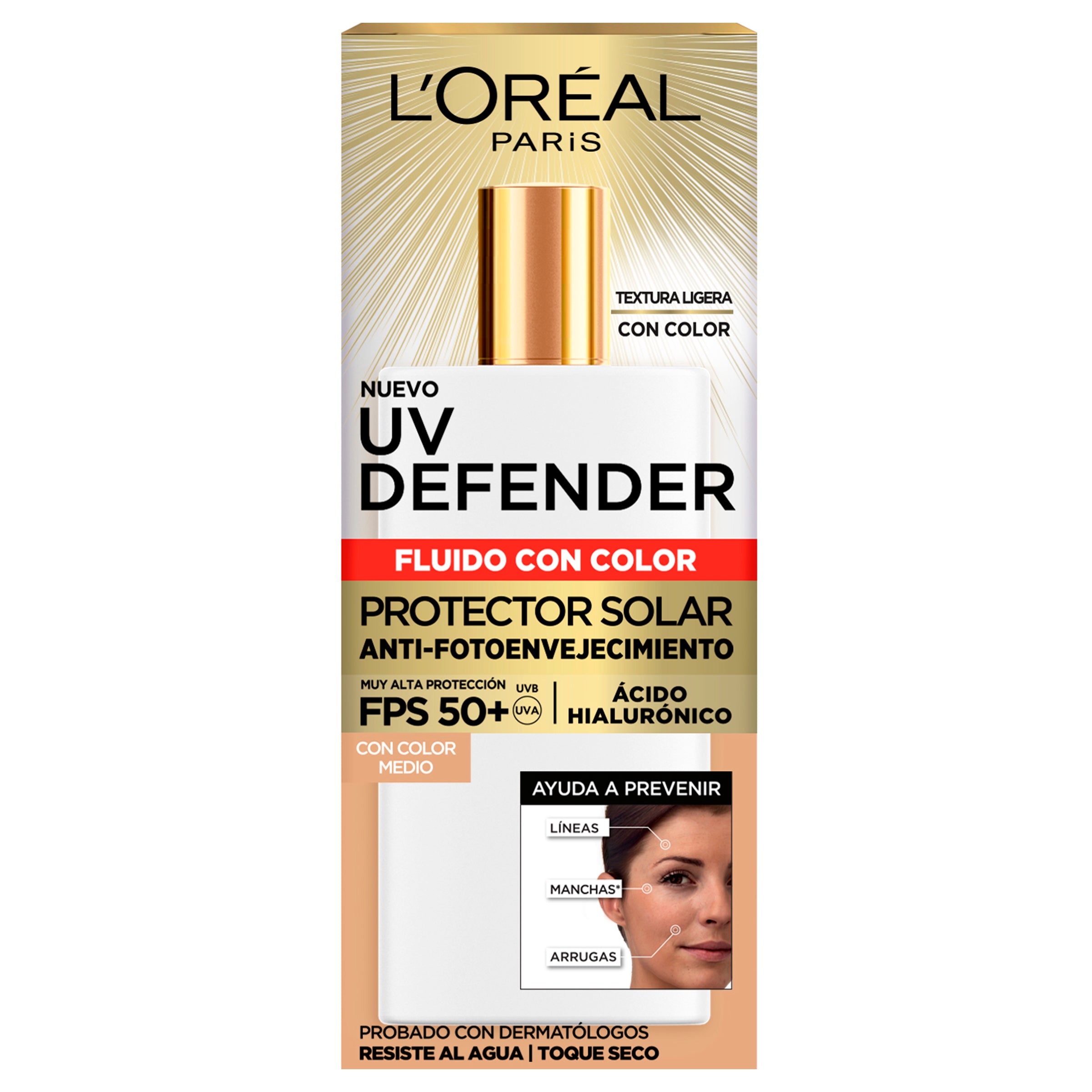 Fluido Loreal Defender Fps 50 Color Med 40 G-1