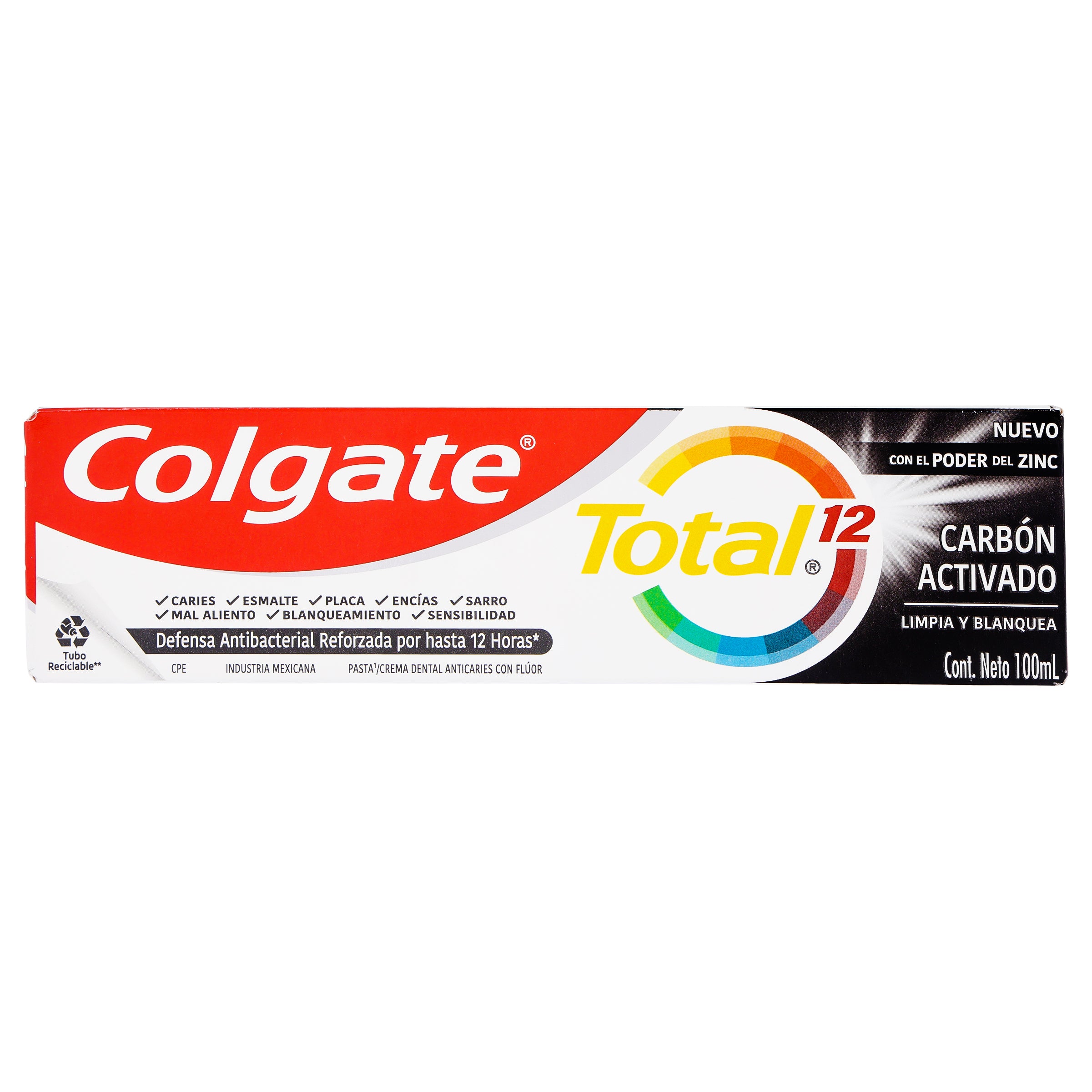 Crema Dental Colgate Total 12 Carbon Activado 100 Ml-1