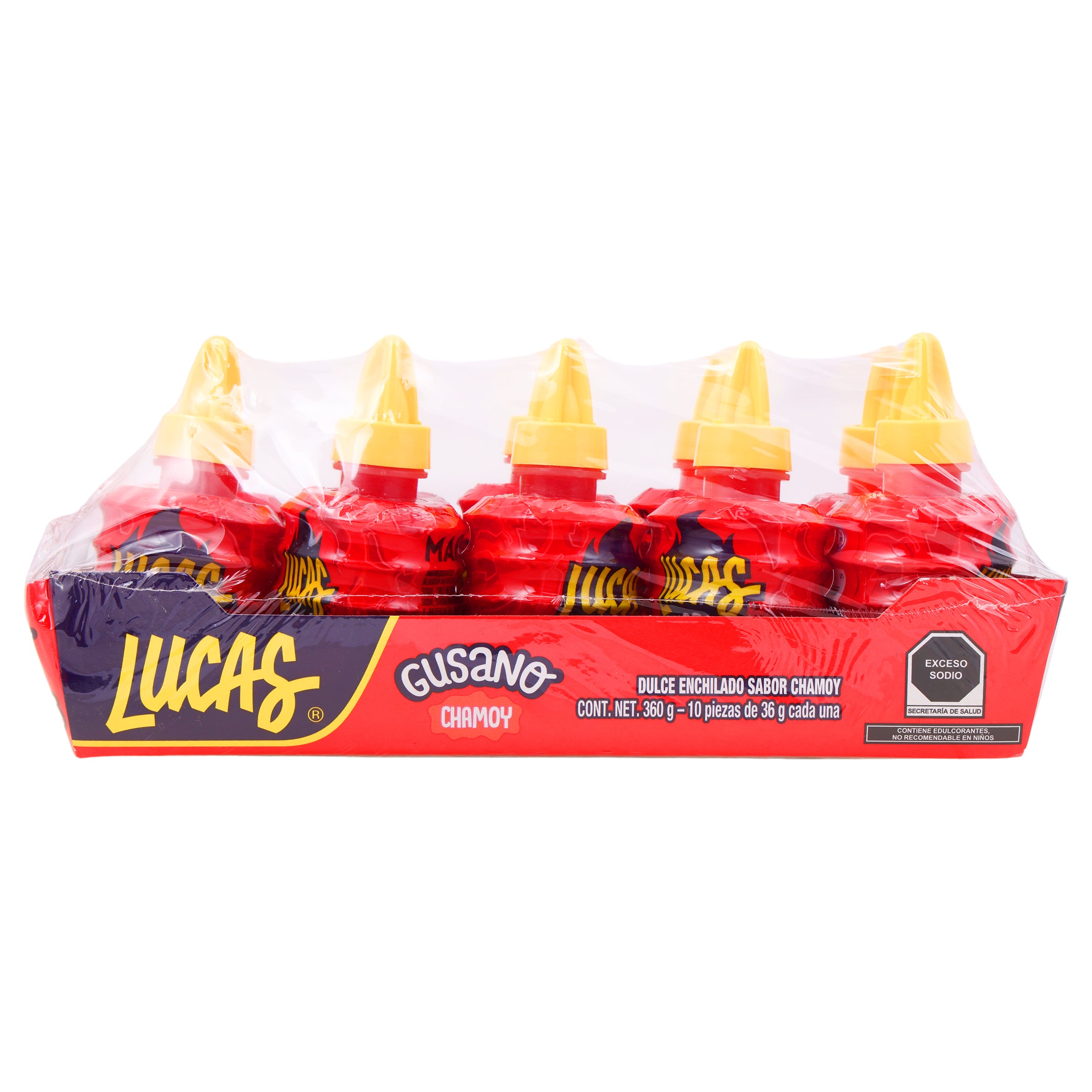 Exh Lucas Gusano Chamoy Con 10 Piezas-1