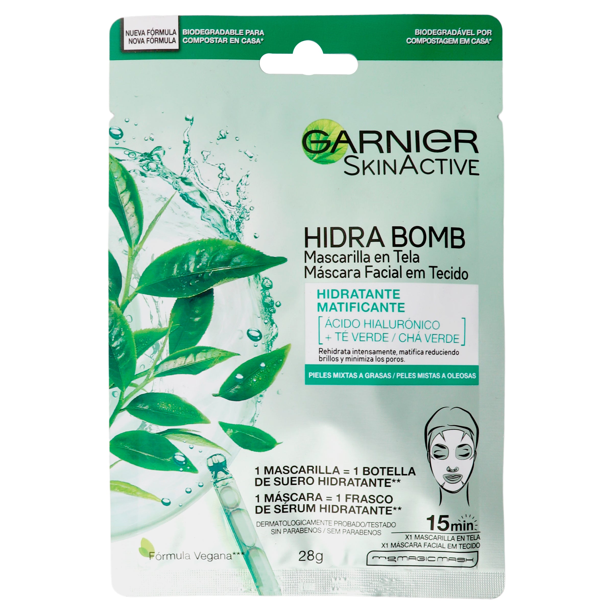 Mascarilla Facial Garnier Hidratante-B Te Verde-1