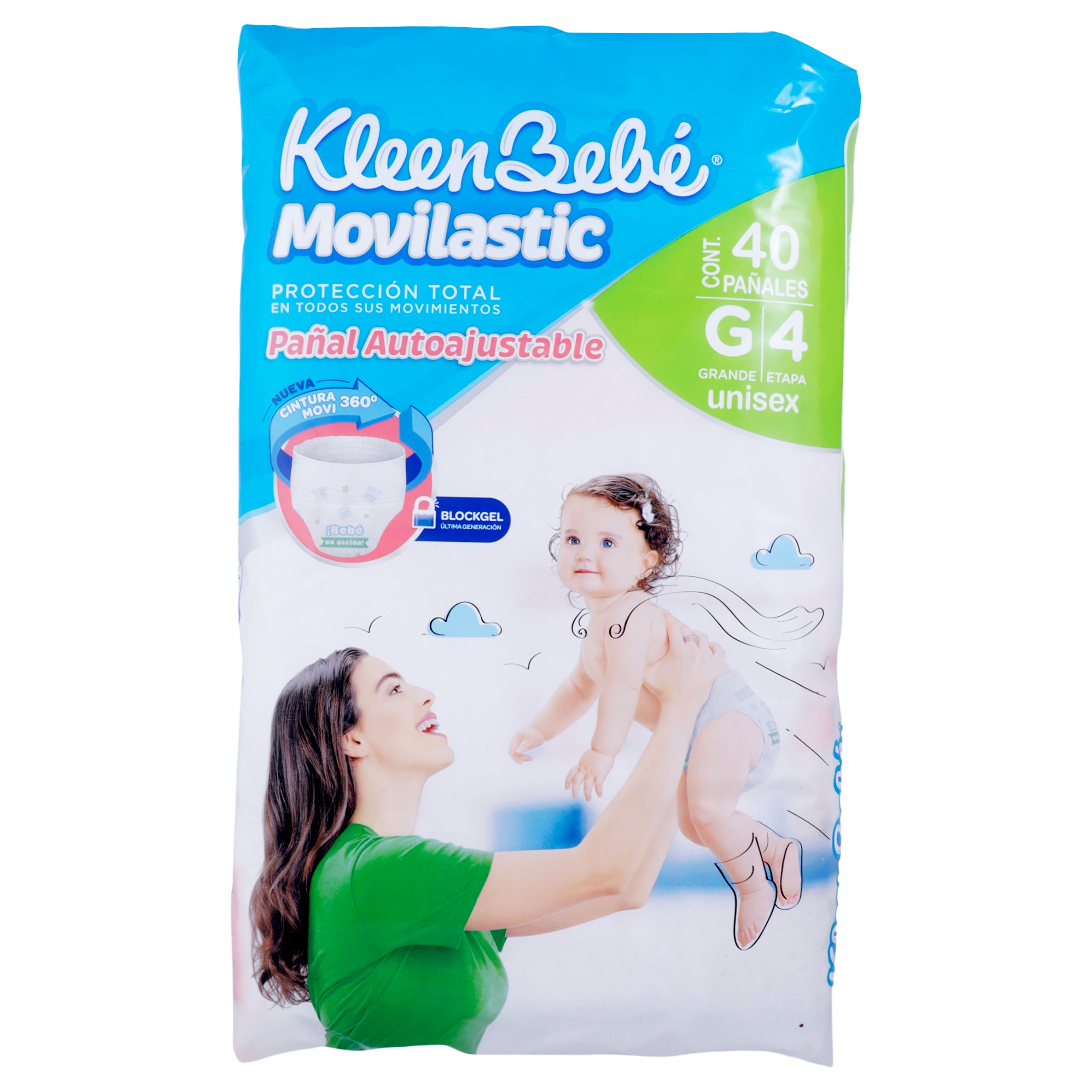 Pañal Kleen Bebe Movilastic Grande Con 44 Piezas Etapa 4-1