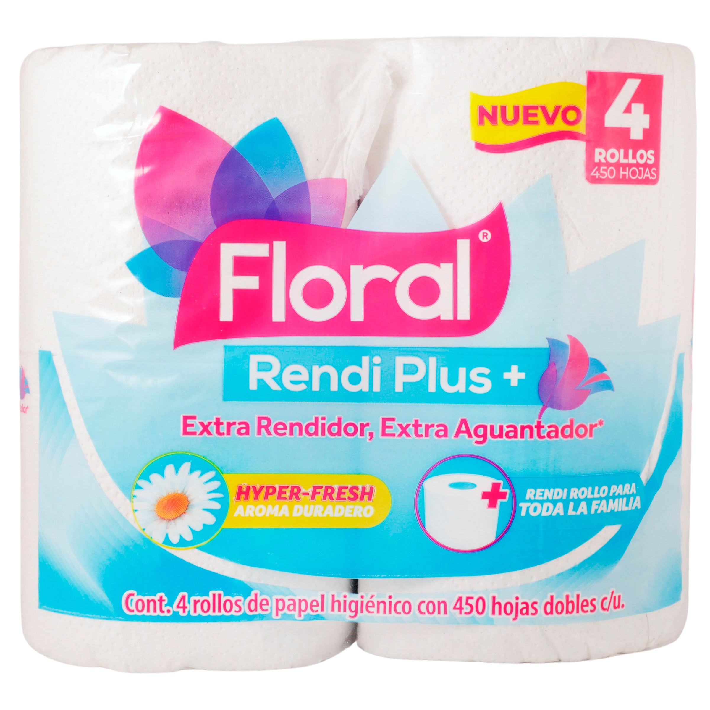 Papel Higienico  Floral Rendi Plus + Con 4 Piezas-1