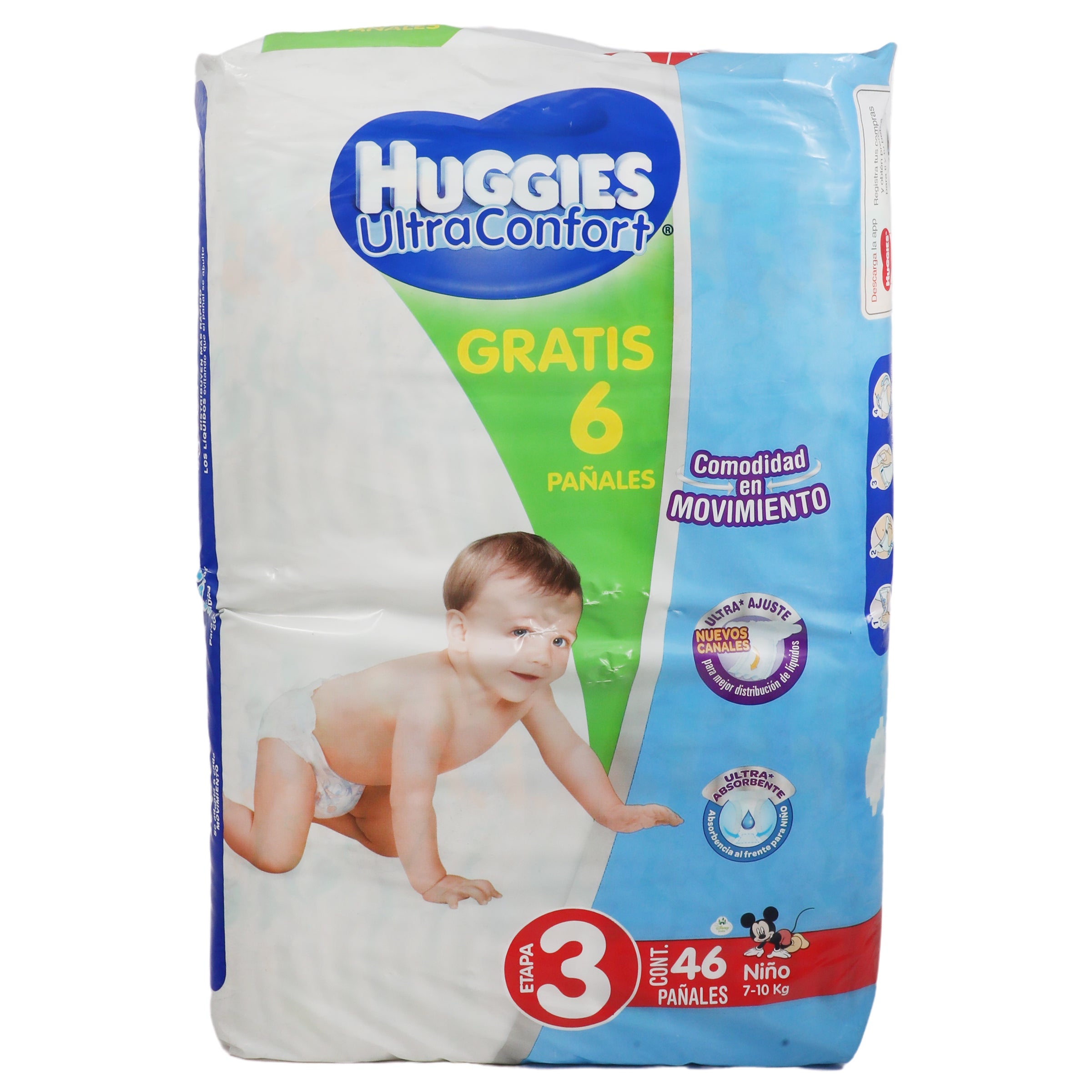 Huggies Ultra Confort Etapa 3 Niño C/40  6 Gratis-1