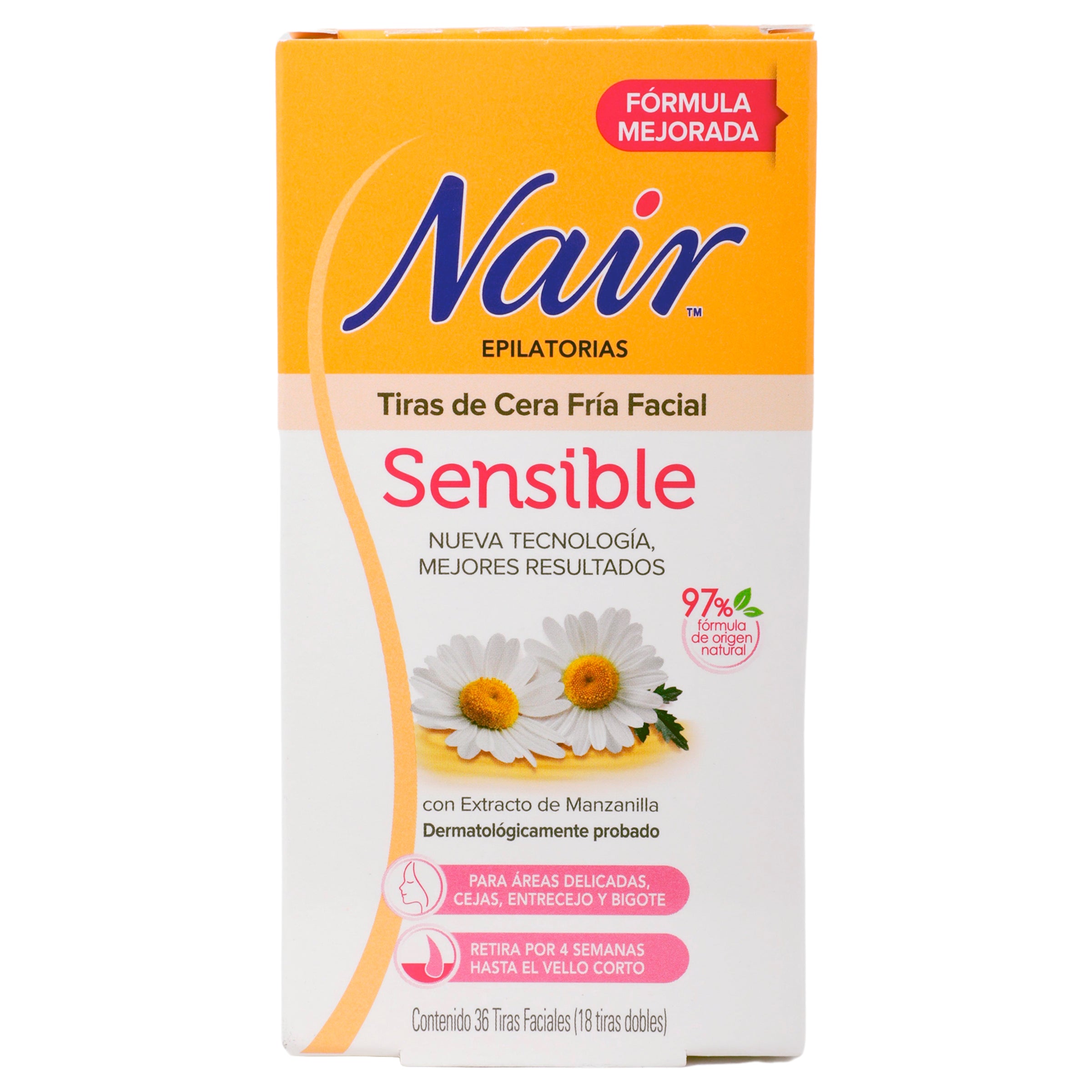 Depilador Nair Fac C-Fria Sensible Con 36 Tiras-1