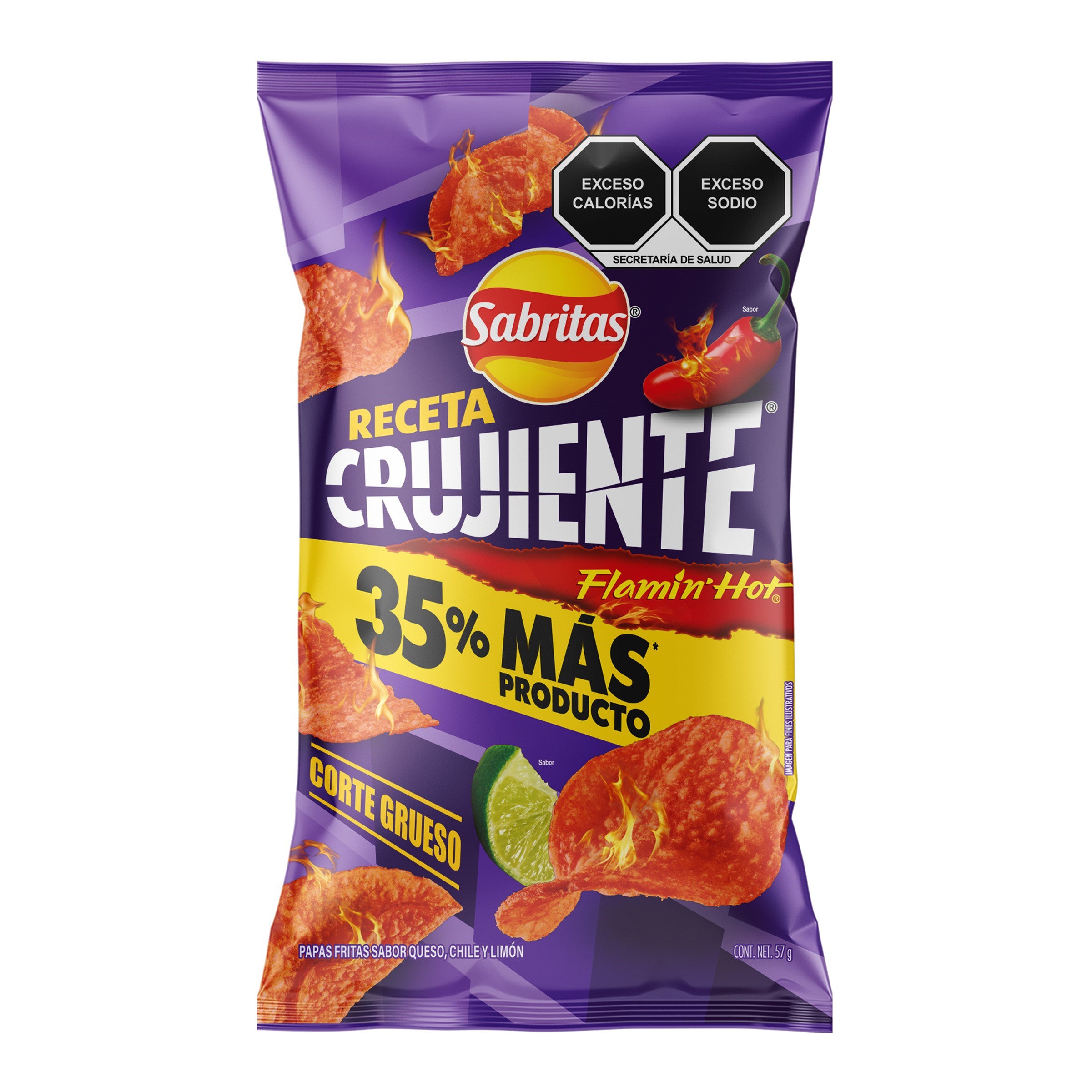 Papas Sabritas Receta Crujiente Flamin Hot 57-1