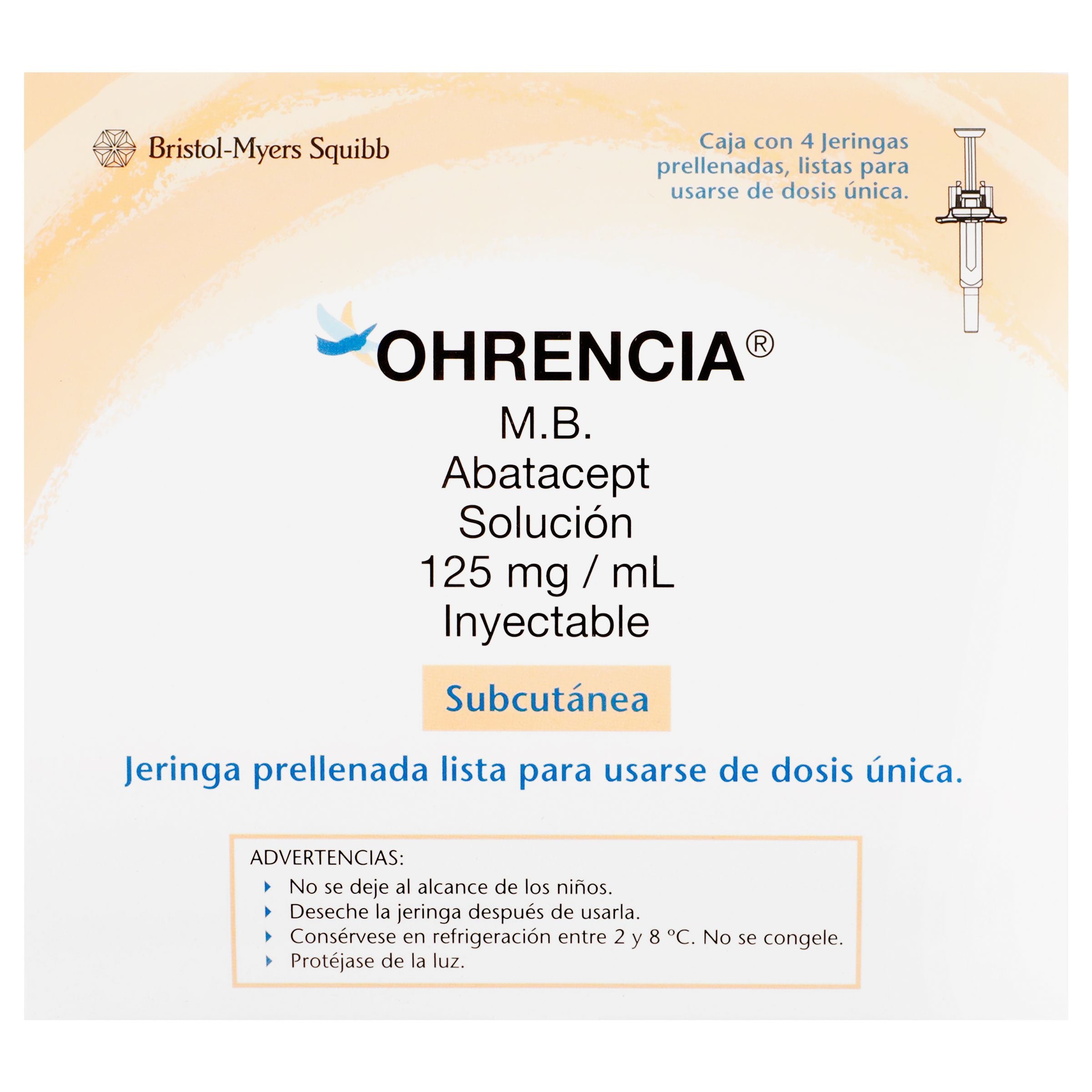 Ohrencia 125 Mg/Ml Solucion Inyectable Caja Con 4 Jeringas Prellenadas-1