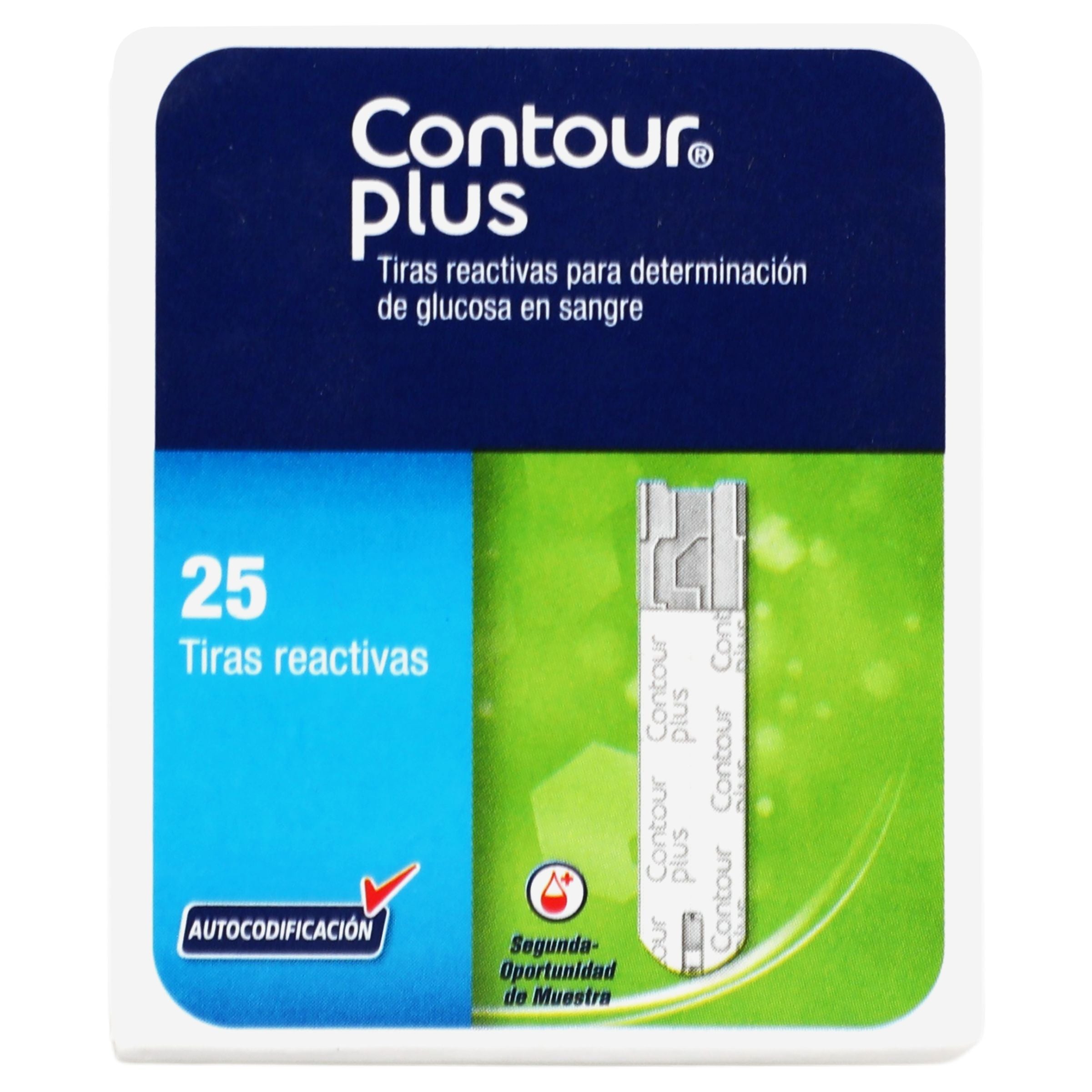 Contour Plus Tiras Reactivas Con 25 Piezas-1