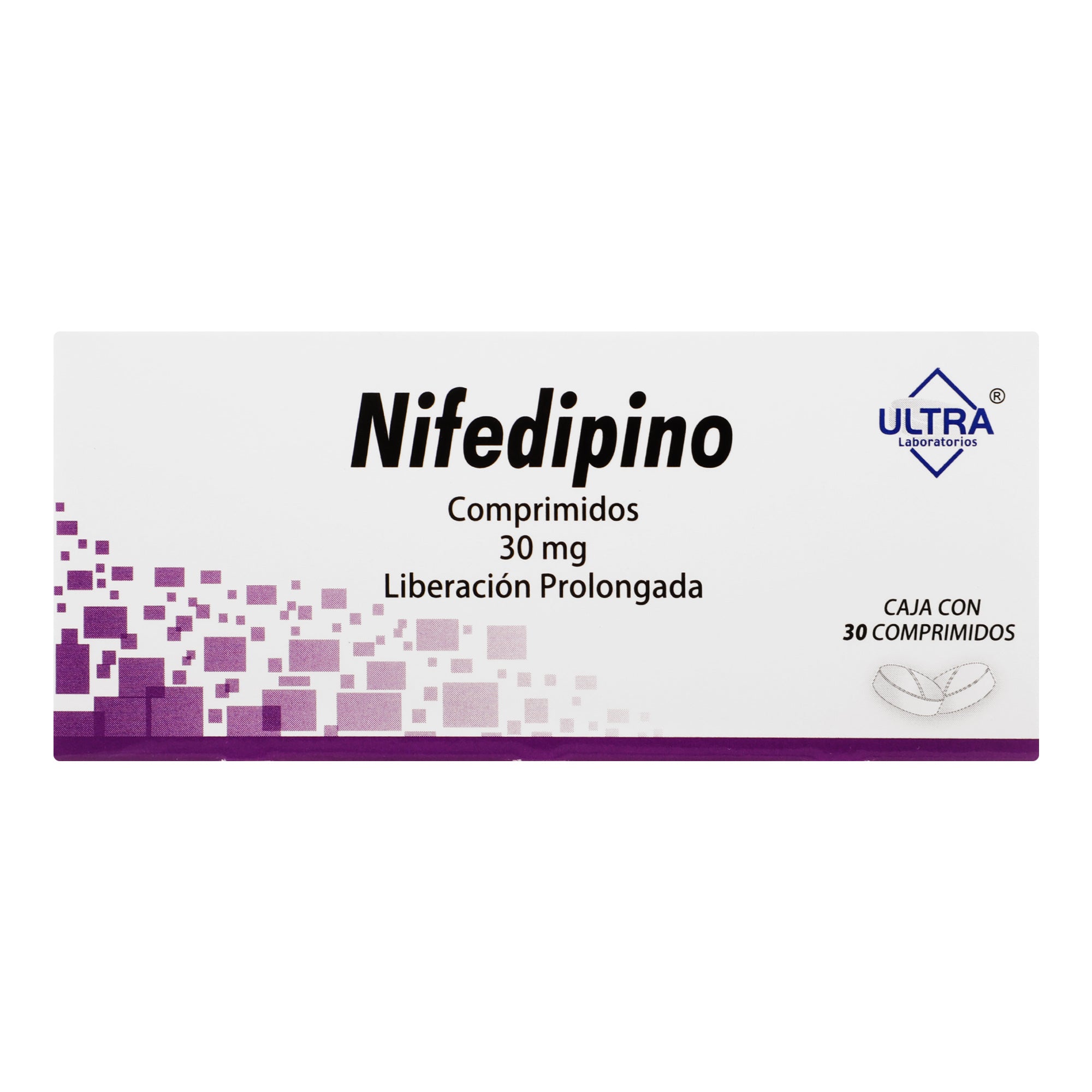 Nifedipino 30 Mg Con 30 Comprimidos Liberacion Prolongada Ultra-1