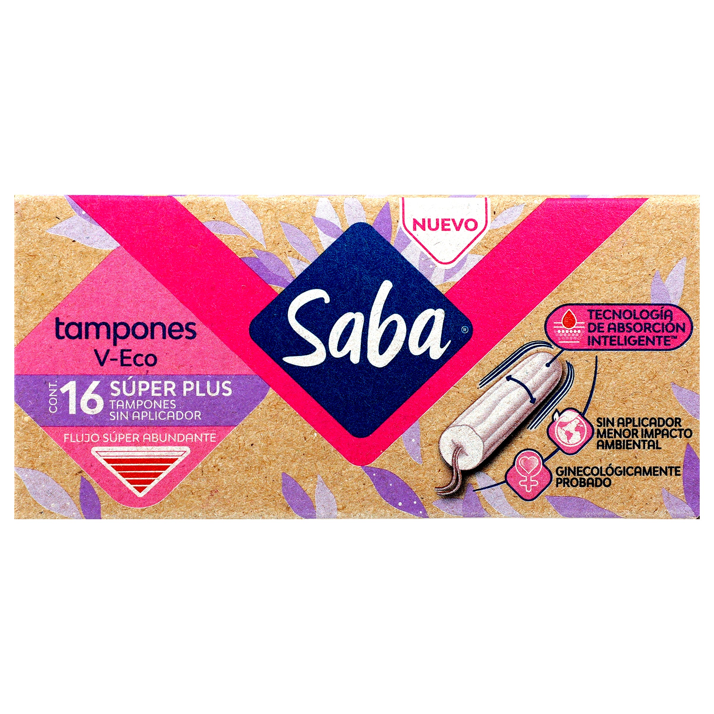 Tampones Saba V-Eco Super Plus Con 16 Piezas-1