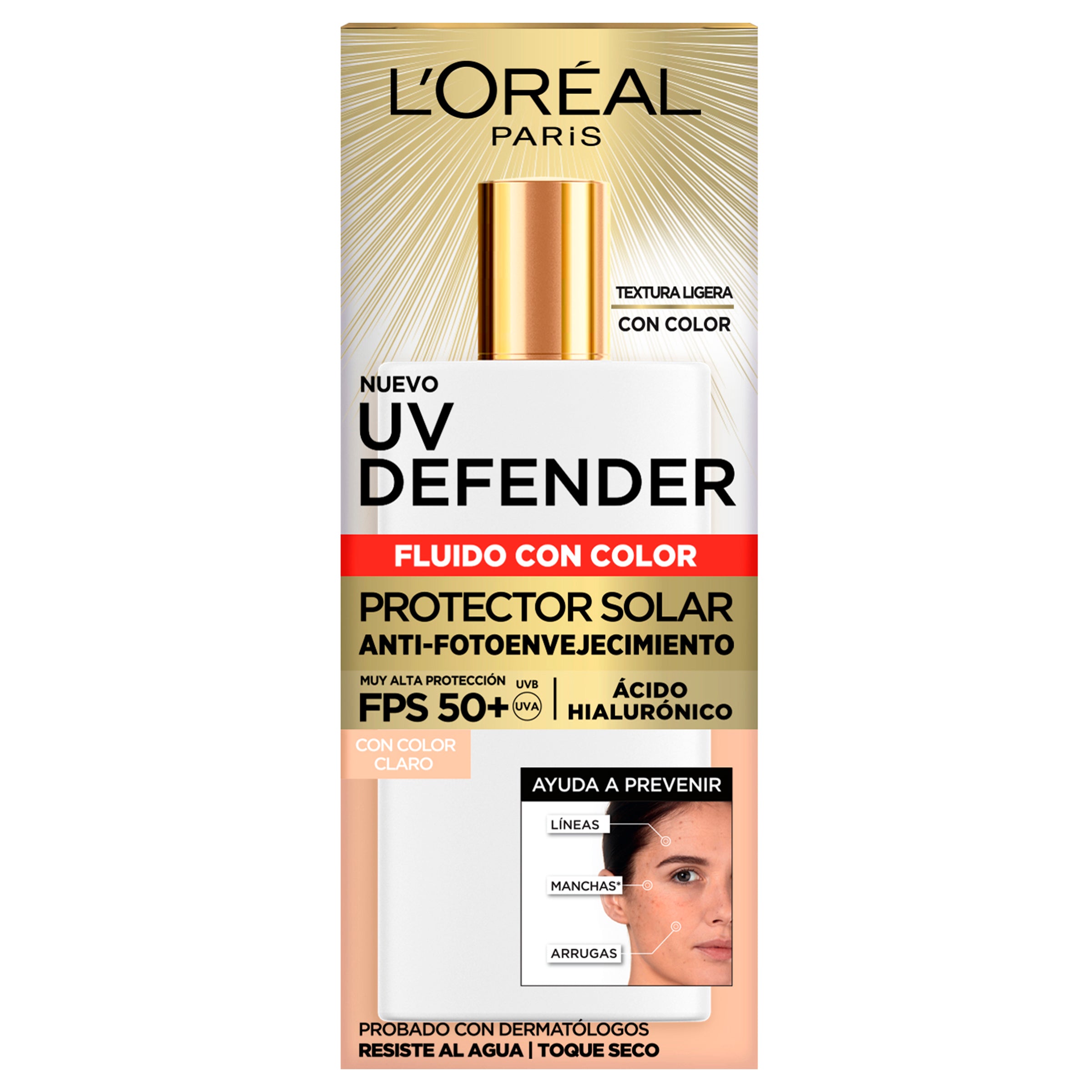 Fluido Loreal Defender Fps 50 Color Claro 40 G-1