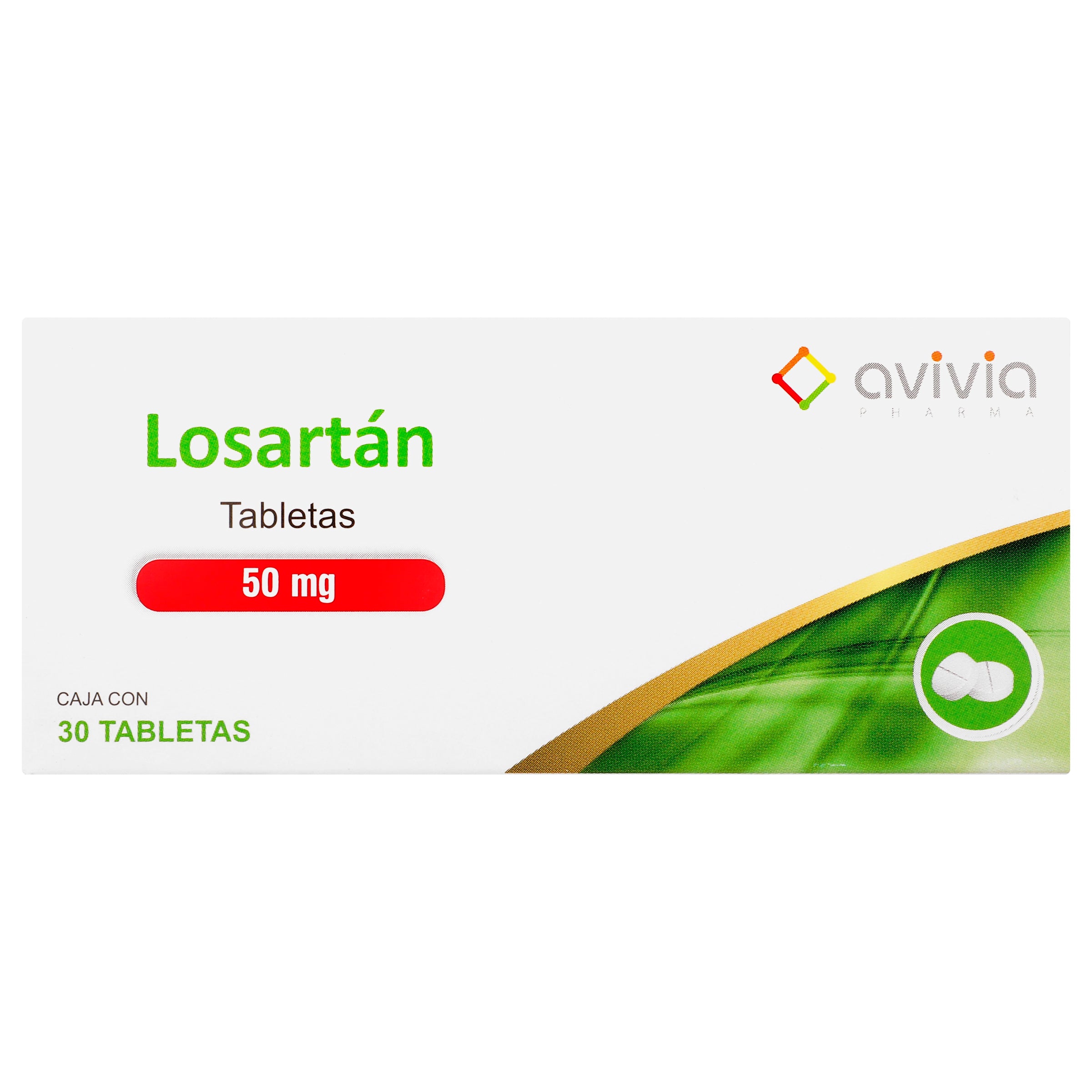 Losartan 50 Mg Con 30 Tabletas Avivia-1