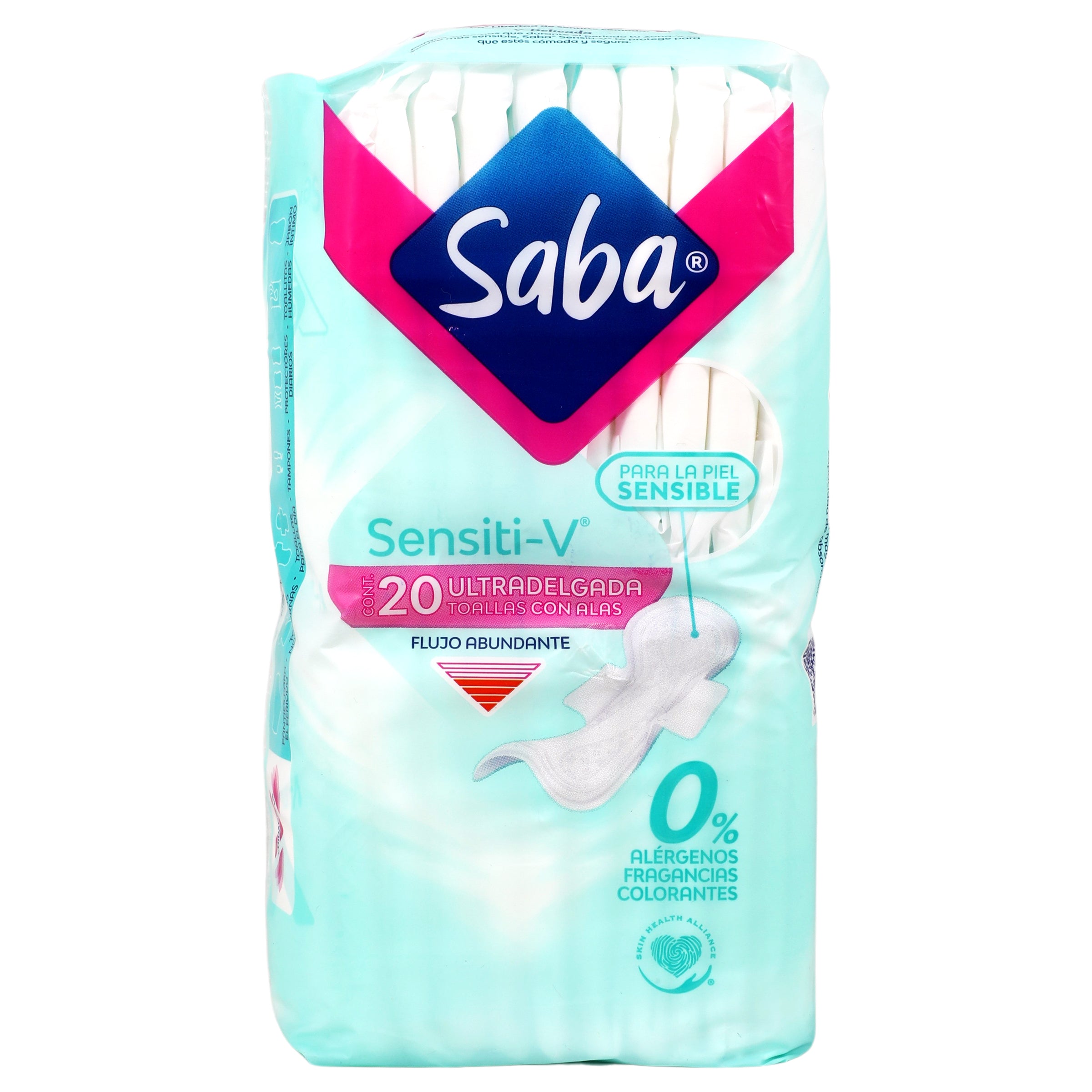 Toallas Sanitarias Saba Sensiti-V U-Del Con 20 Piezas-1