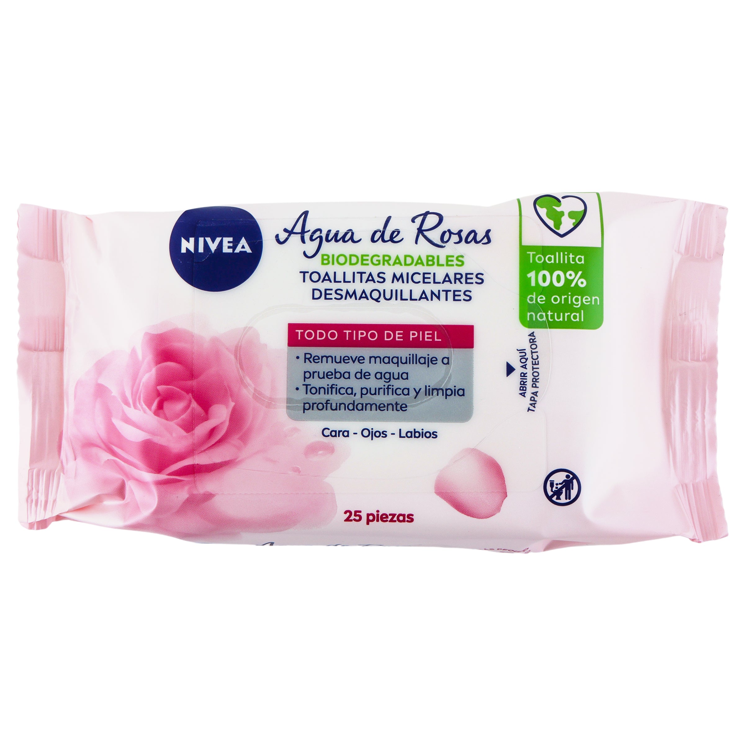 Toallitas Micelar Desmaquillantes Nivea Agua Rosas Con 25 Piezas-1