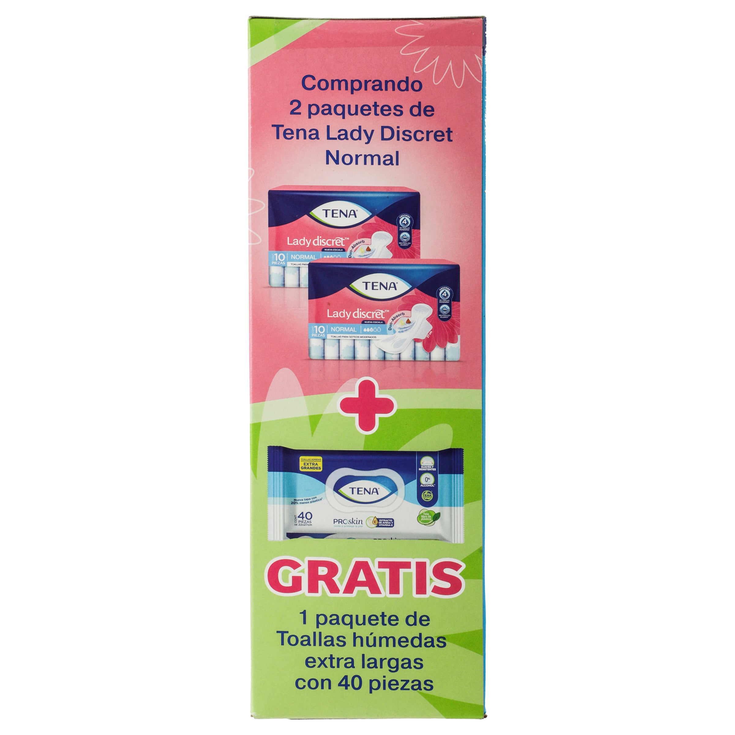 Toallas Sanitarias Tena Lady Con 10 Duo+ Toallitas Humedas-5