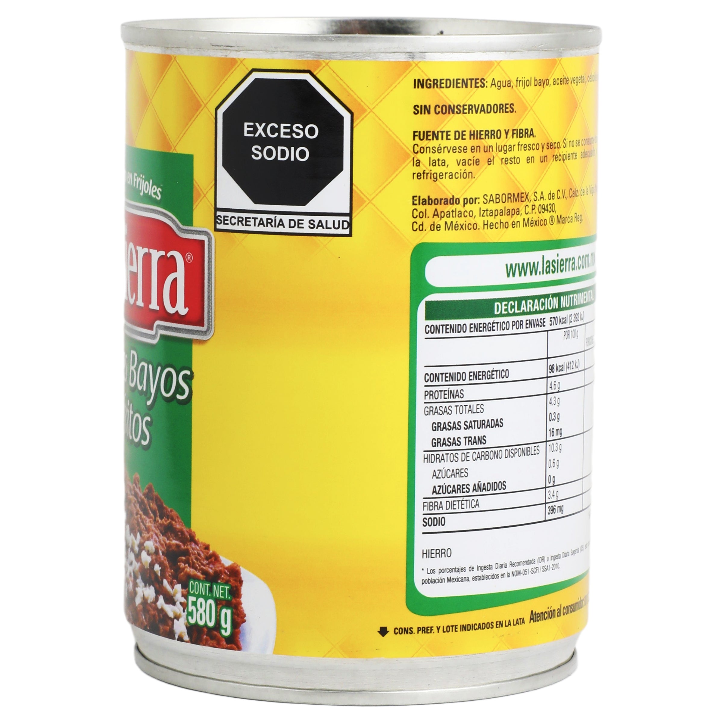 Frijoles Bayos Refritos 580 G La Sierra-5