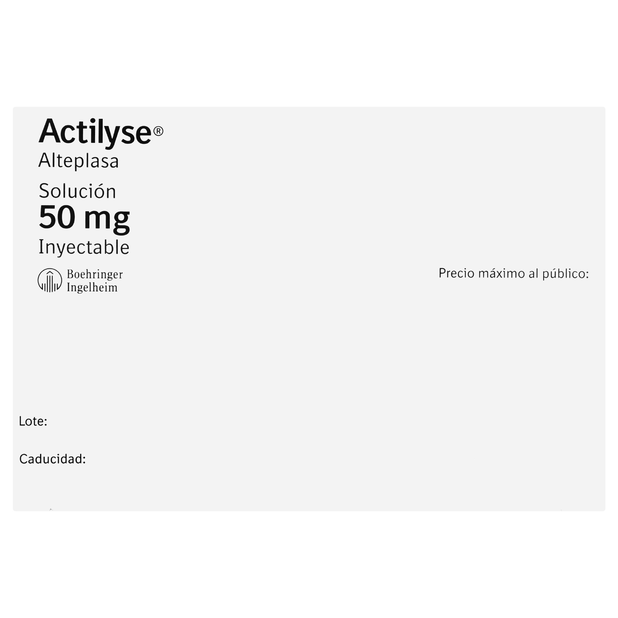 Actilyse (Alteplasa) 50 Mg Con 2 Frascos Ampula De 50 Ml-5