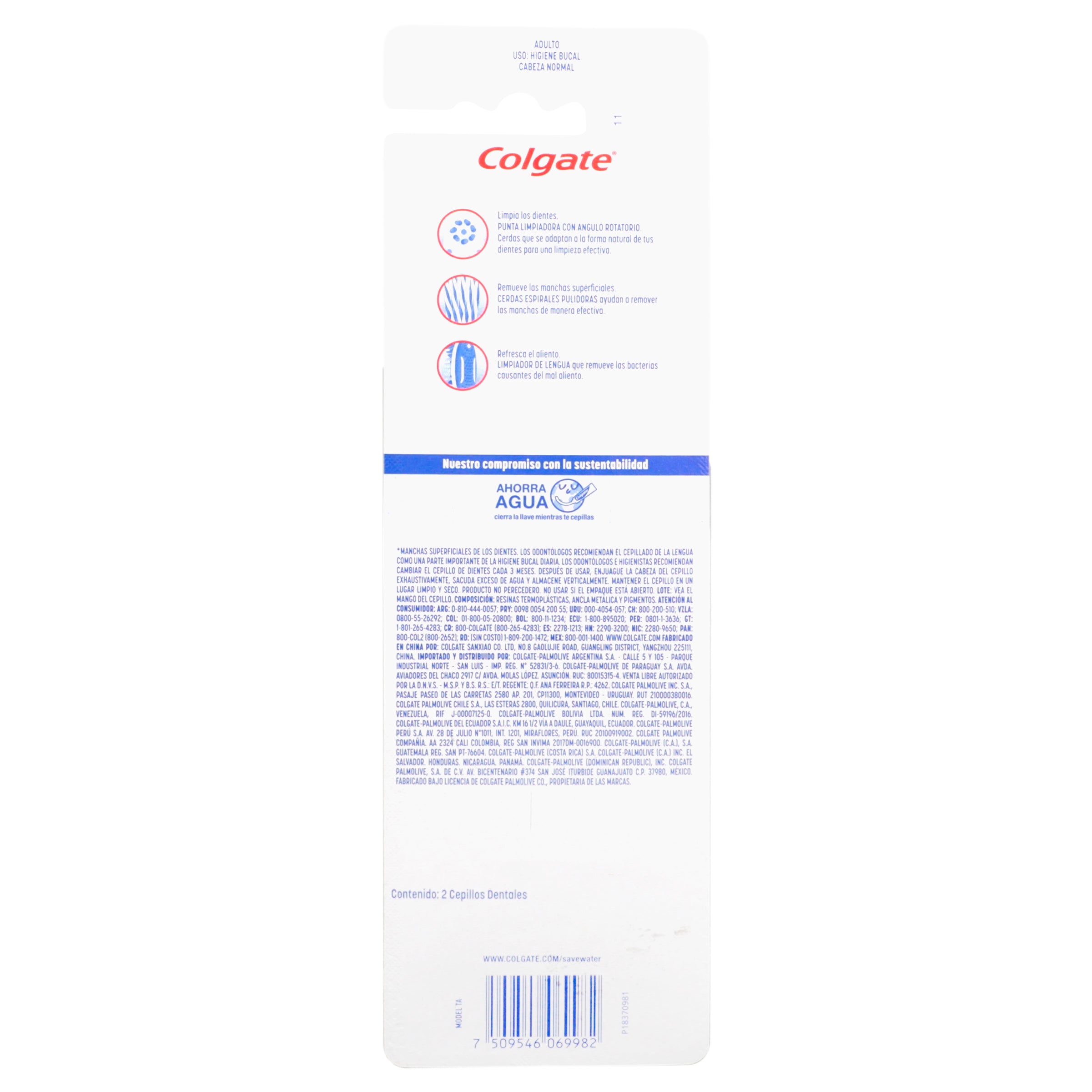 Cepillo Dental Colgate Triple Accion  Blanco 2 X1-2