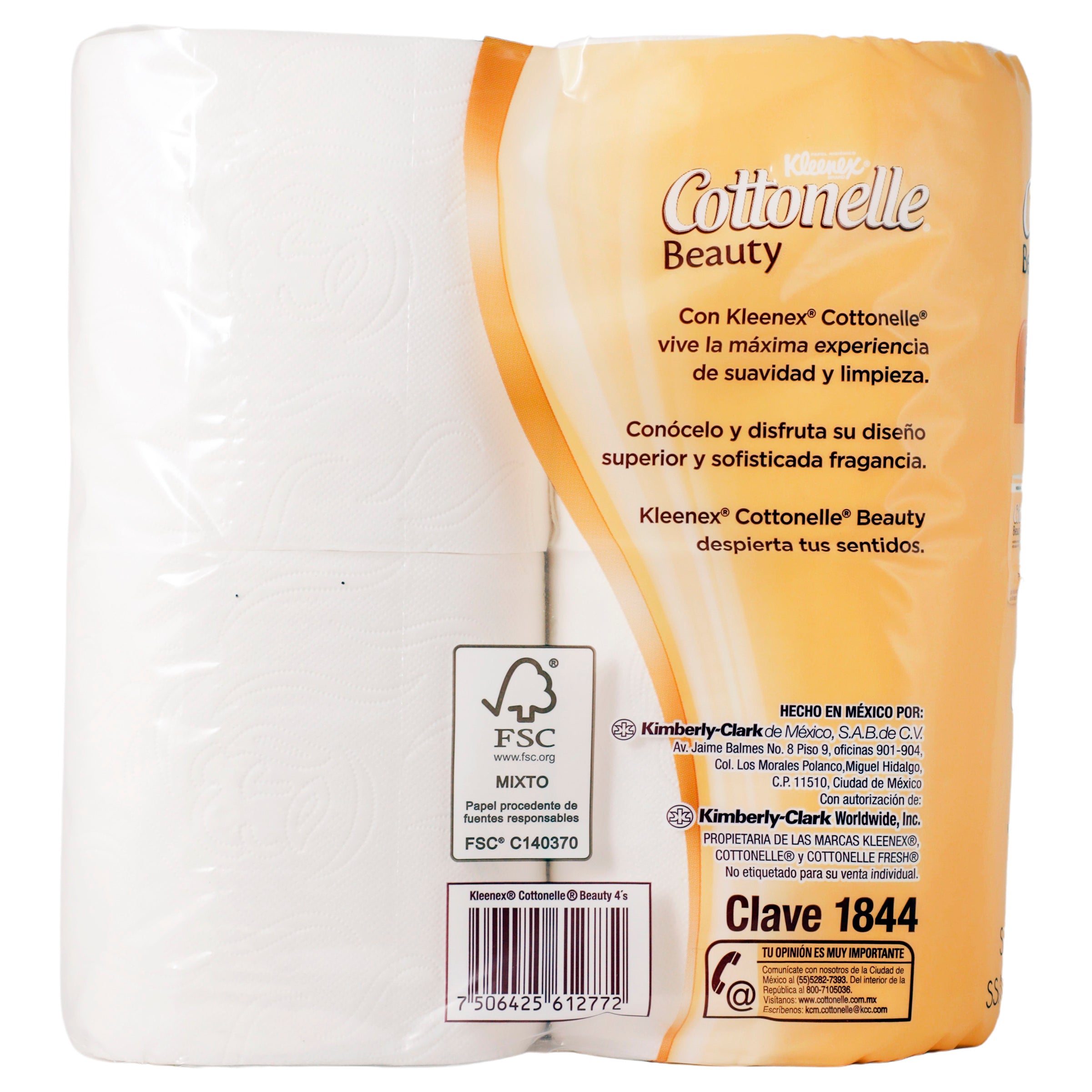 Higienico  Kleenex Cottonelle Beauty 4 Rollos 180 Hojas-7