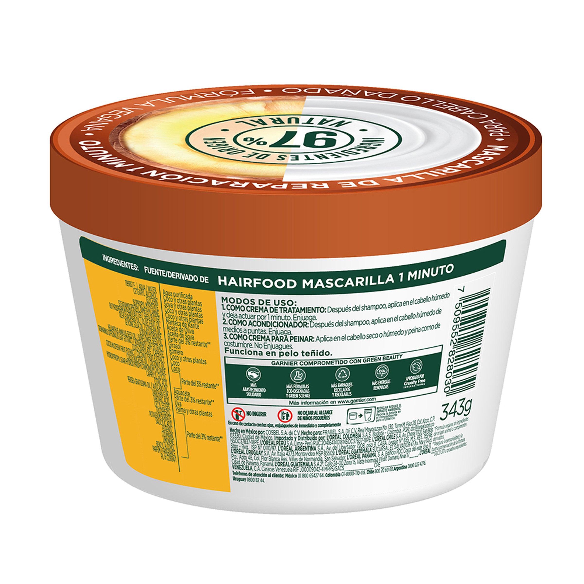 Mascarilla Fructis Cabello Dañado Coco 350 Ml-7