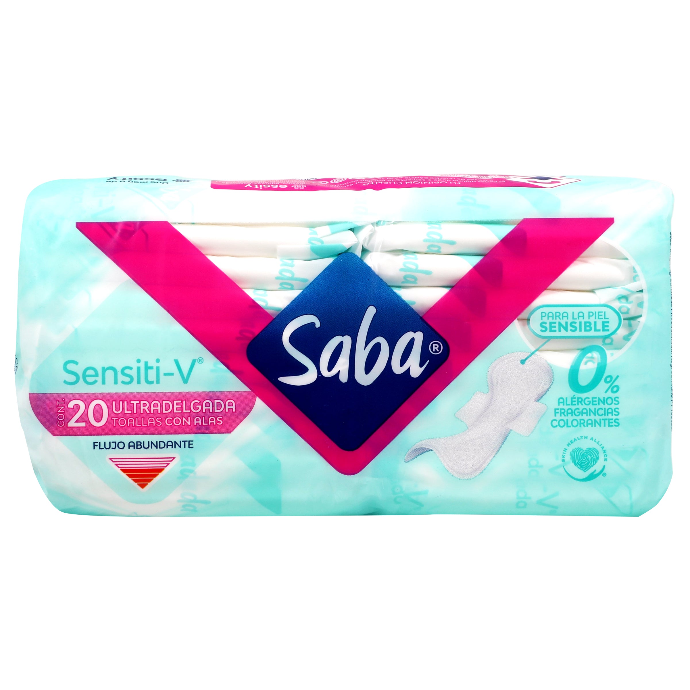 Toallas Sanitarias Saba Sensiti-V U-Del Con 20 Piezas-6