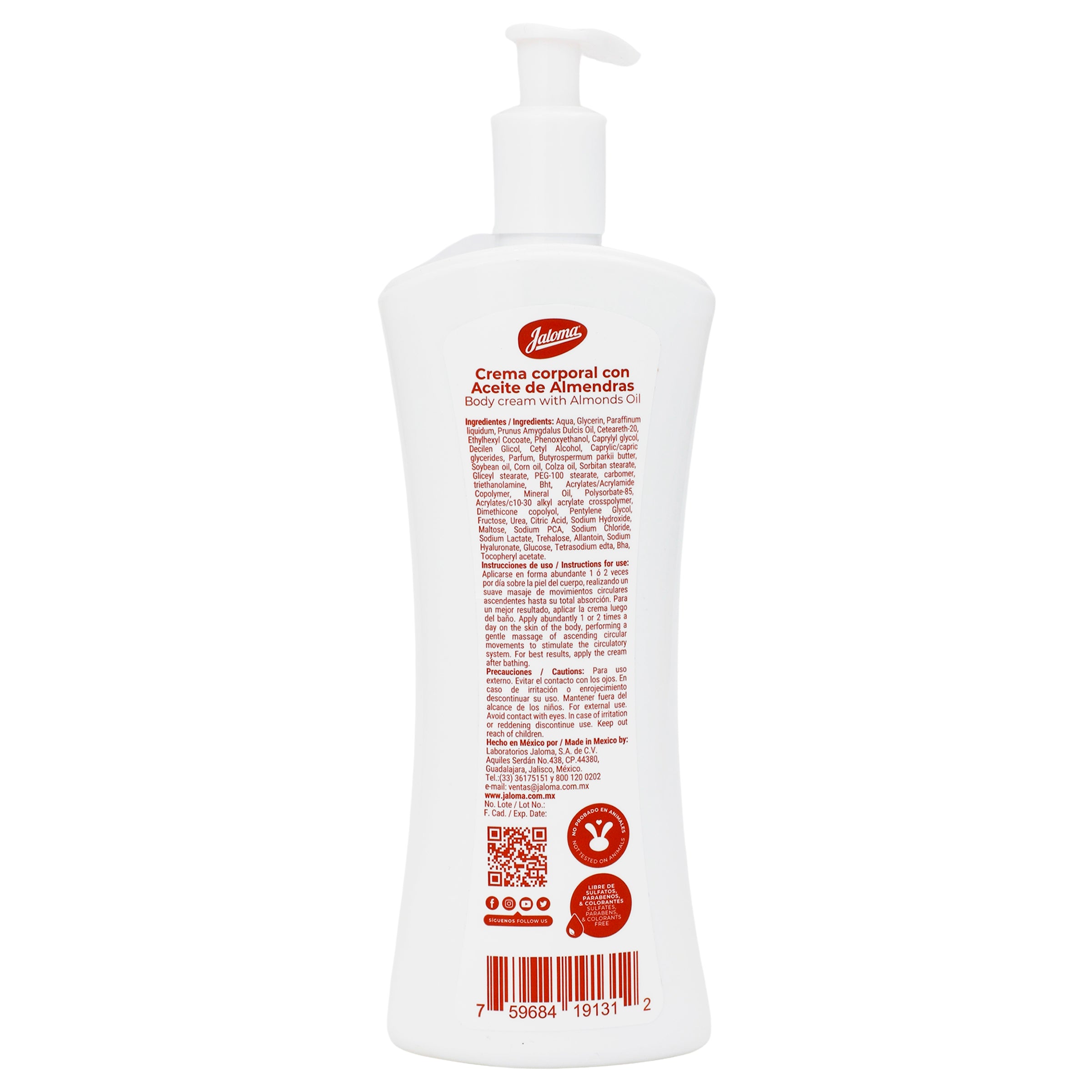 Jaloma Crema Corporal Con Aceite De Almendras 400 Ml-4