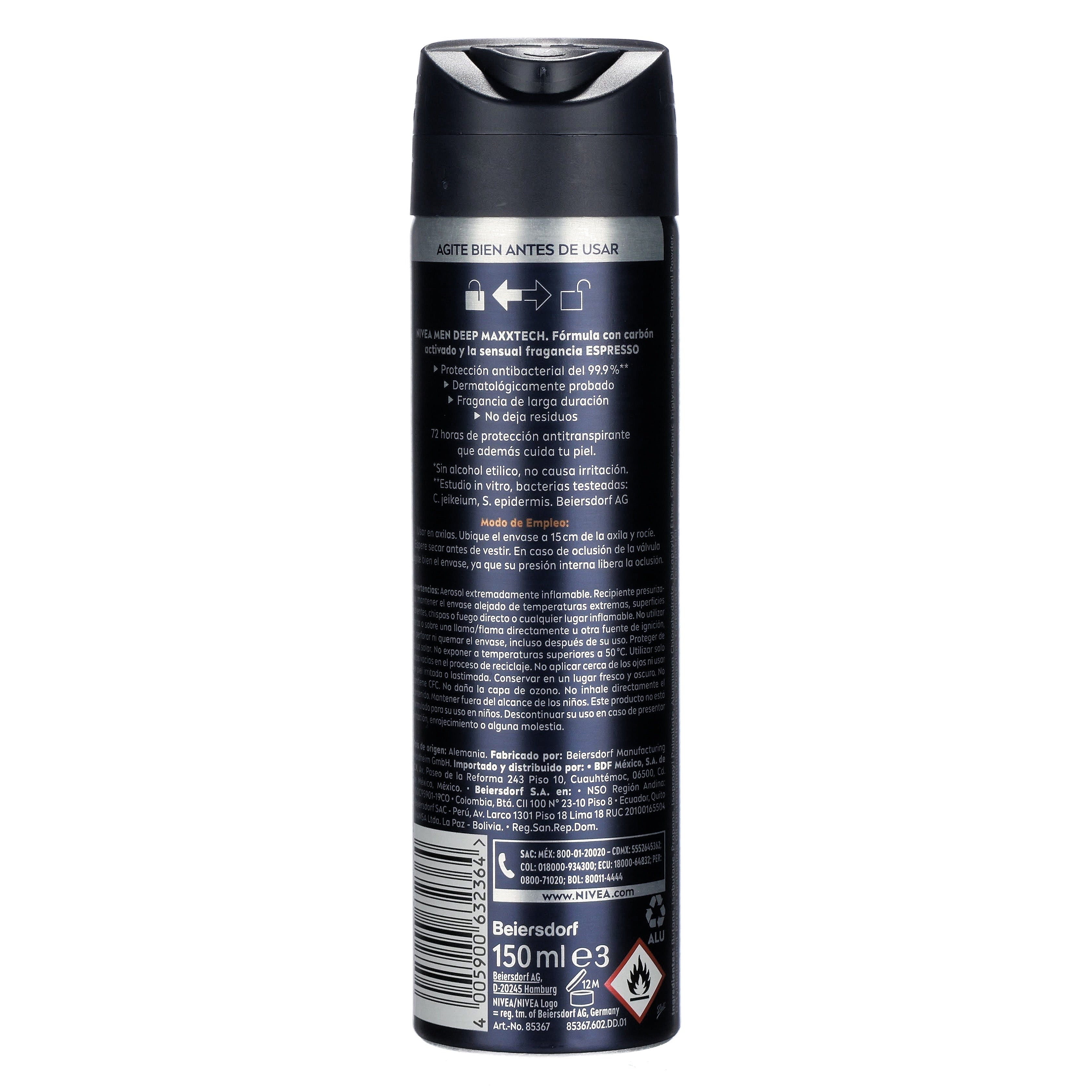 Desodorante Nivea Men D Black Carbon Espres Spray 150 Ml-7