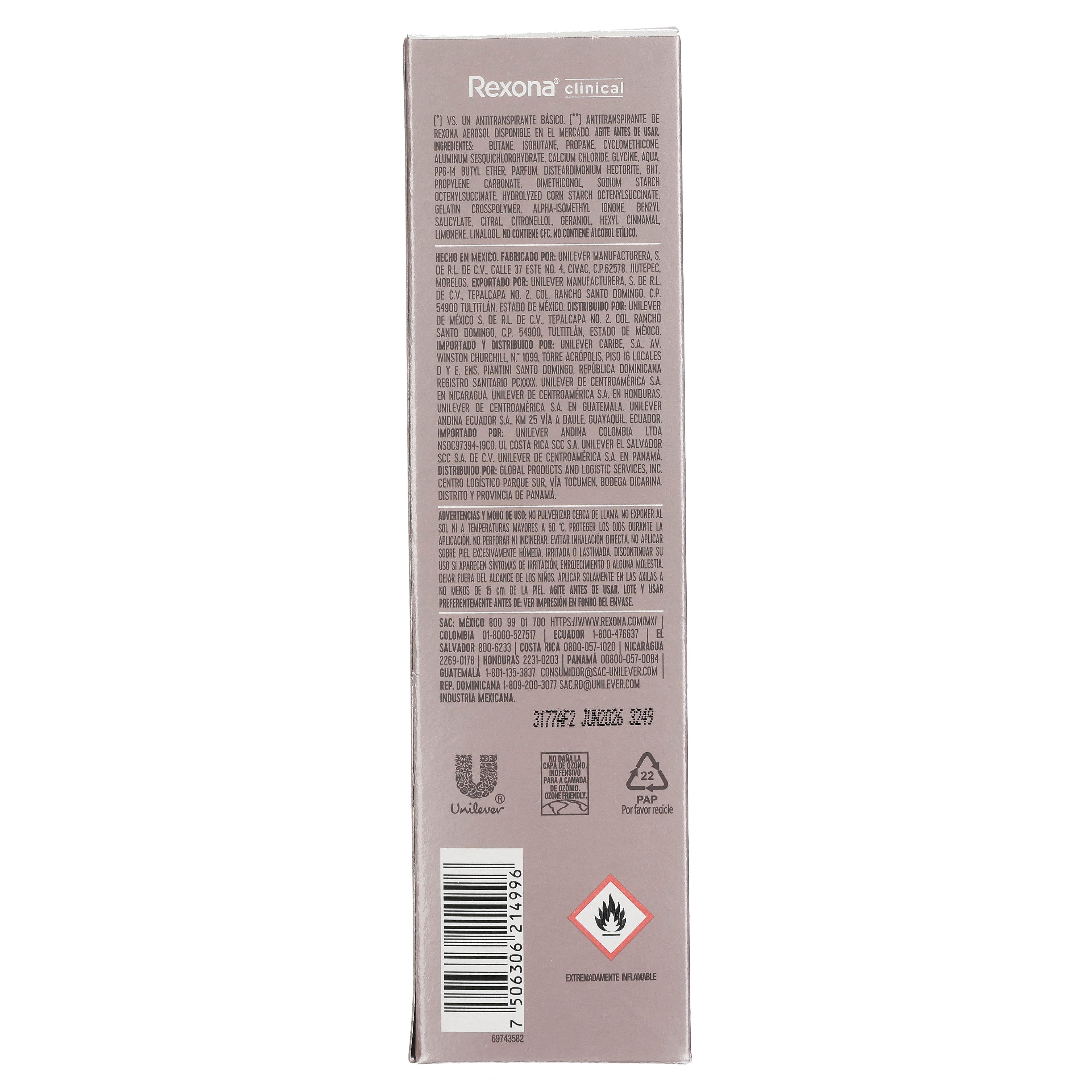 Desodorante Rexona Mujer Clinical Antib Spray  150 Ml-7