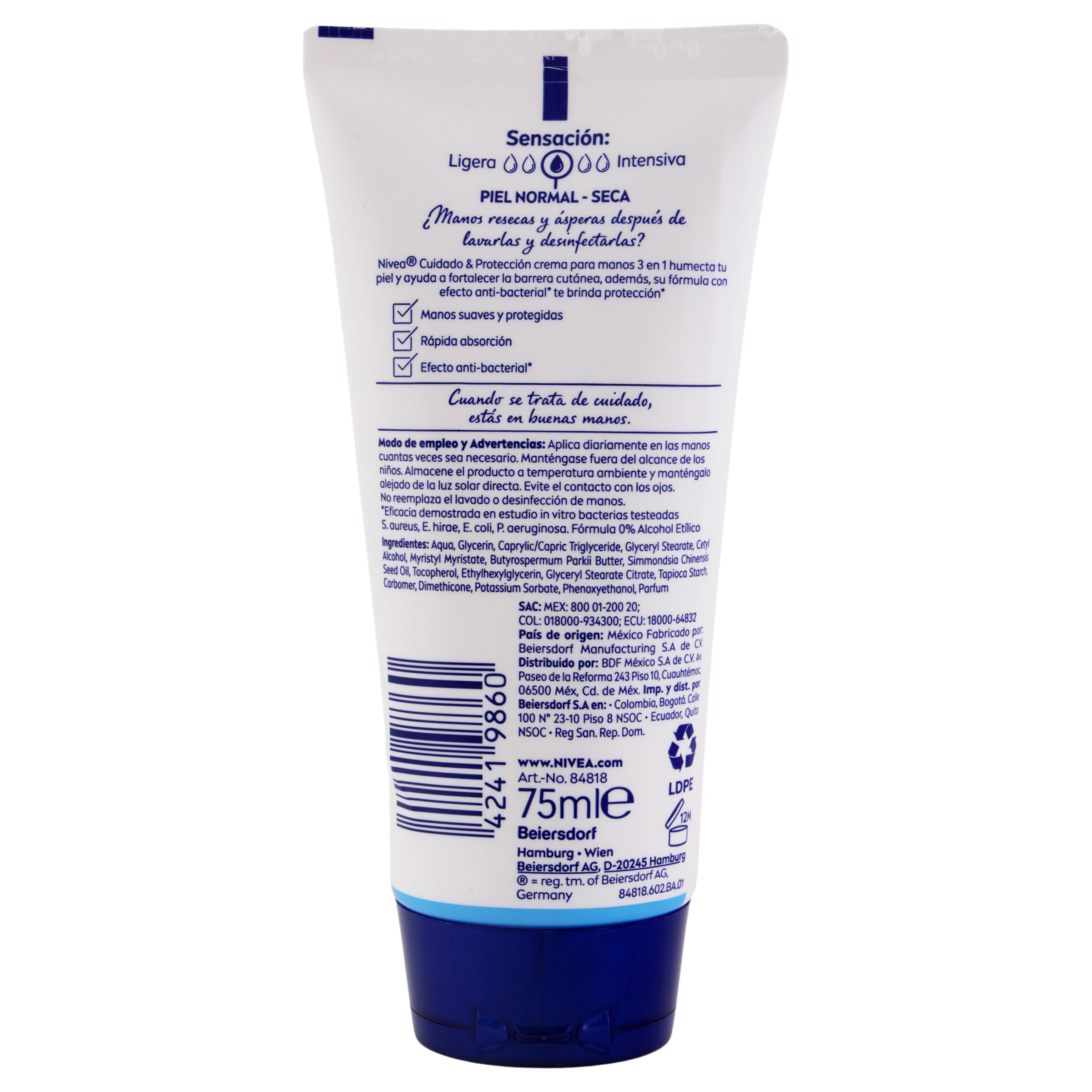 Crema Nivea Anti-Bacterial 3 En 1 Para Manos 75 Ml-7