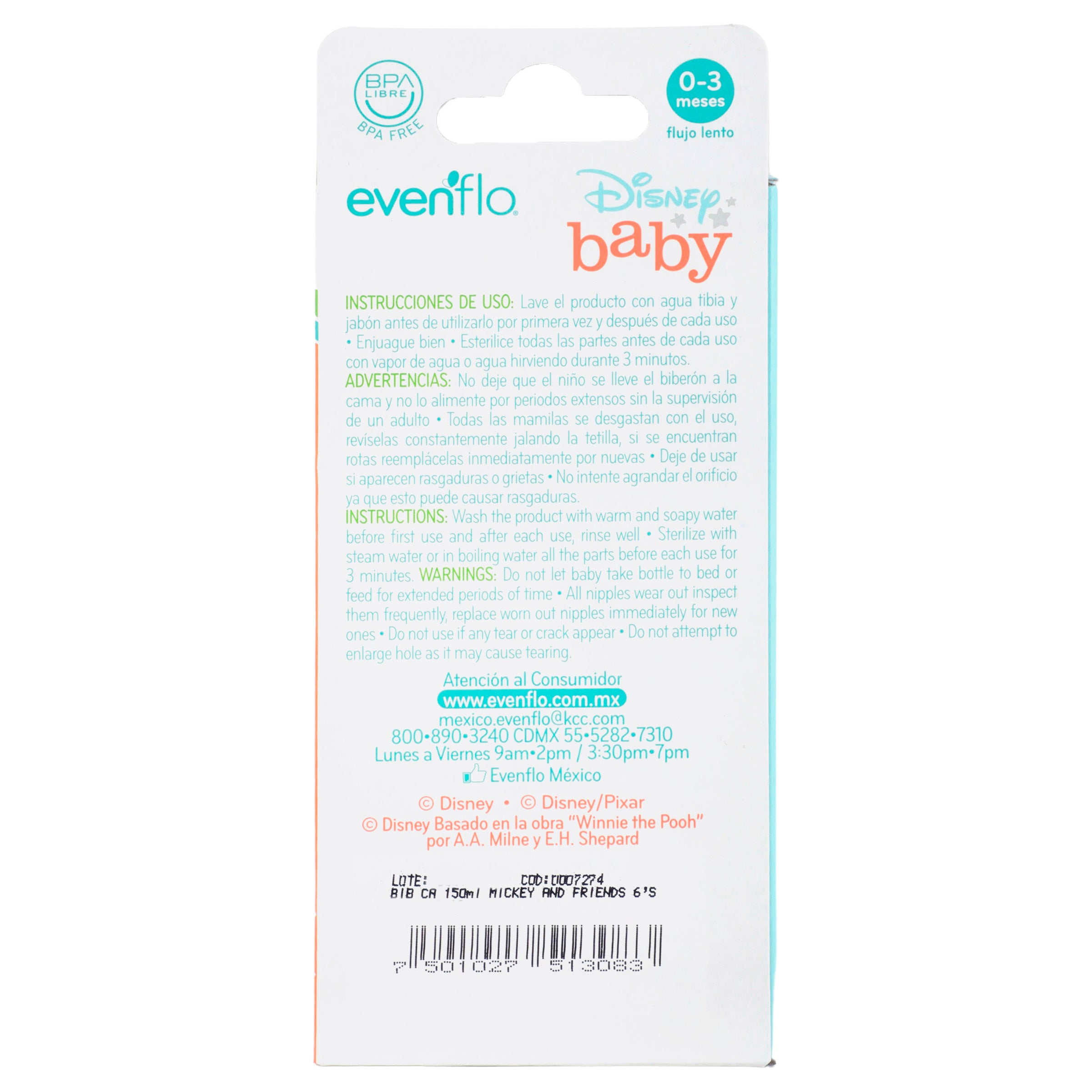 Biberon Evenflo Disney Cuello Ancho 5O Onzas-14