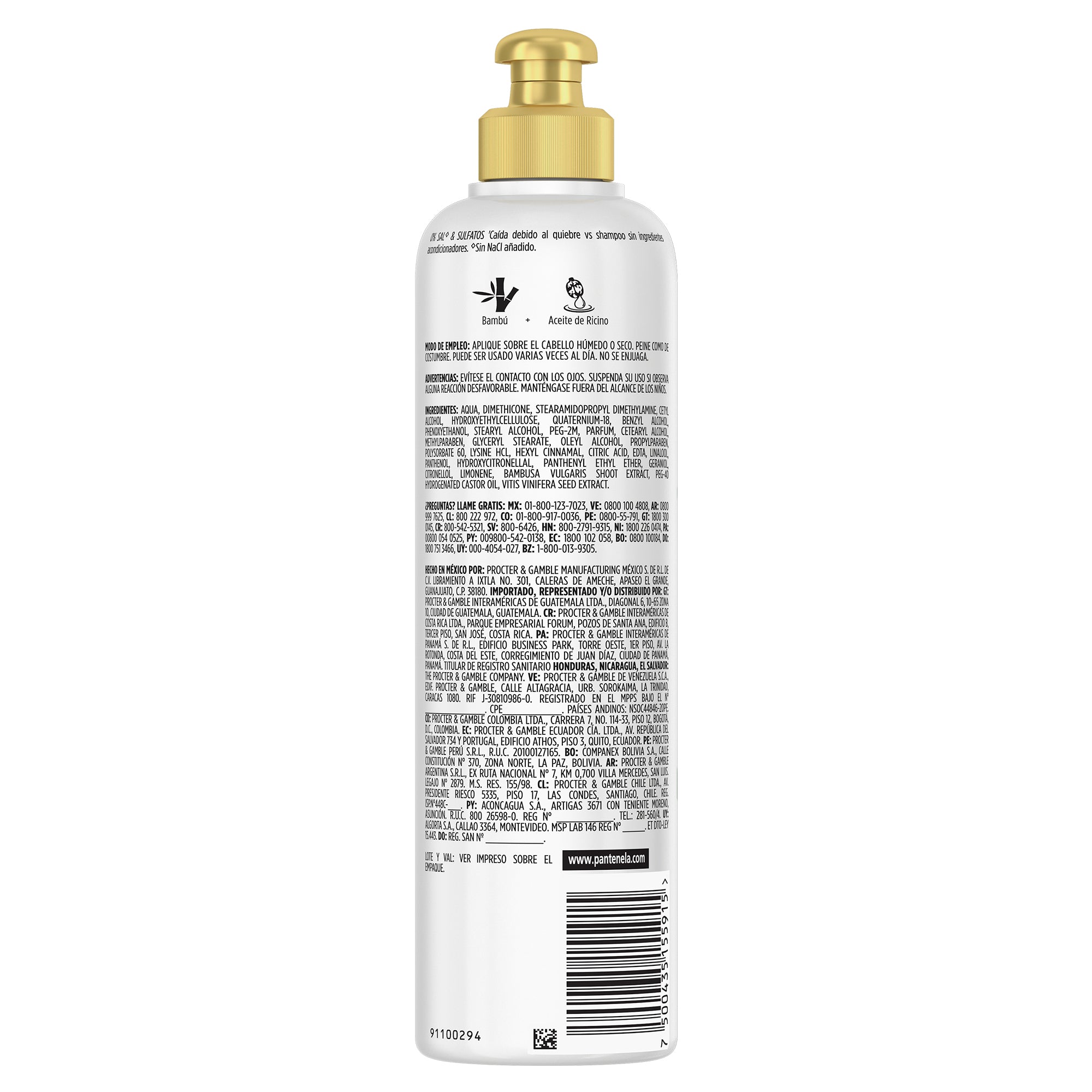 Crema Pantene Nutre & Crece Para Peinar Bambu 300 Ml-2