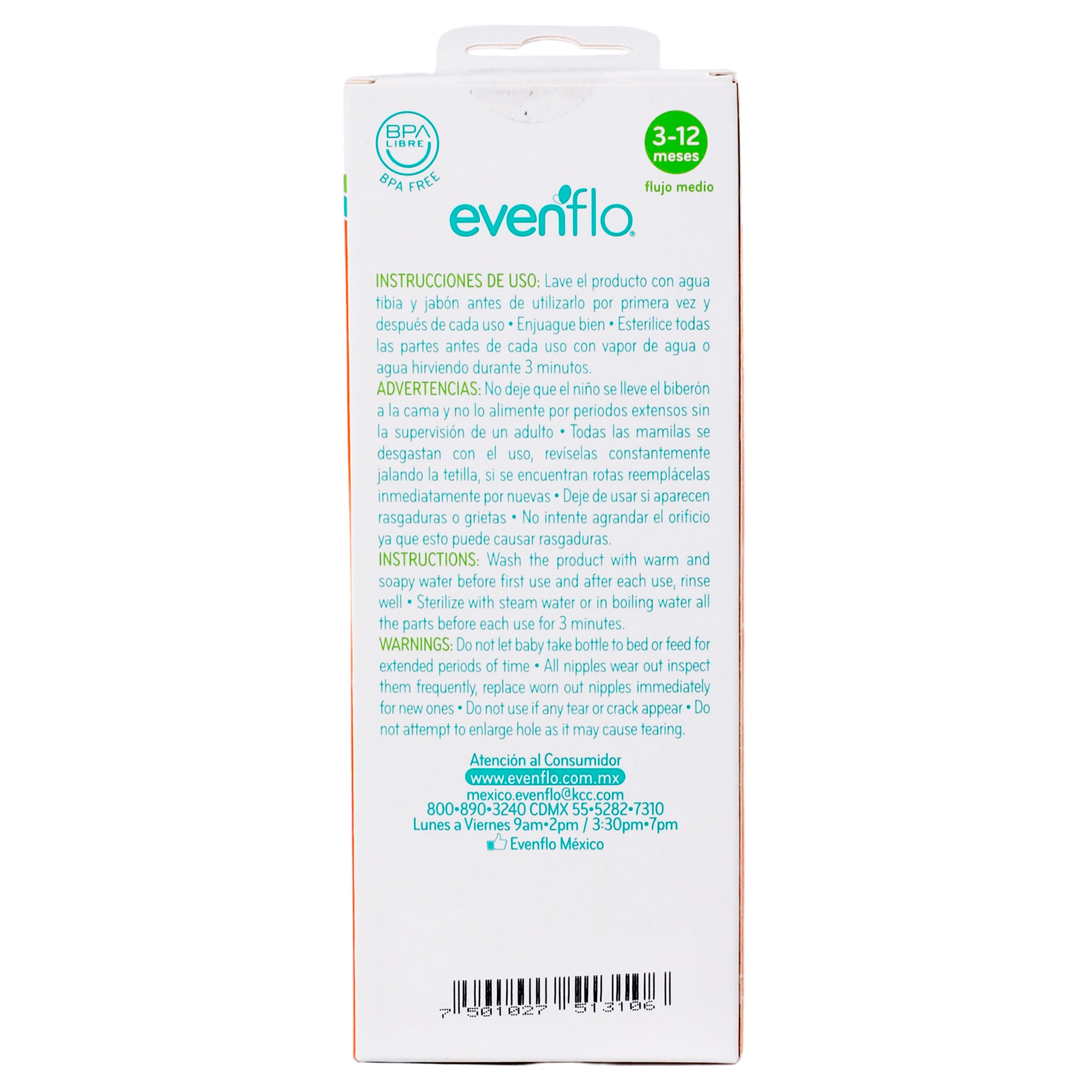 Biberón Evenflo Cuell Ancho Decor 9Ozn-12