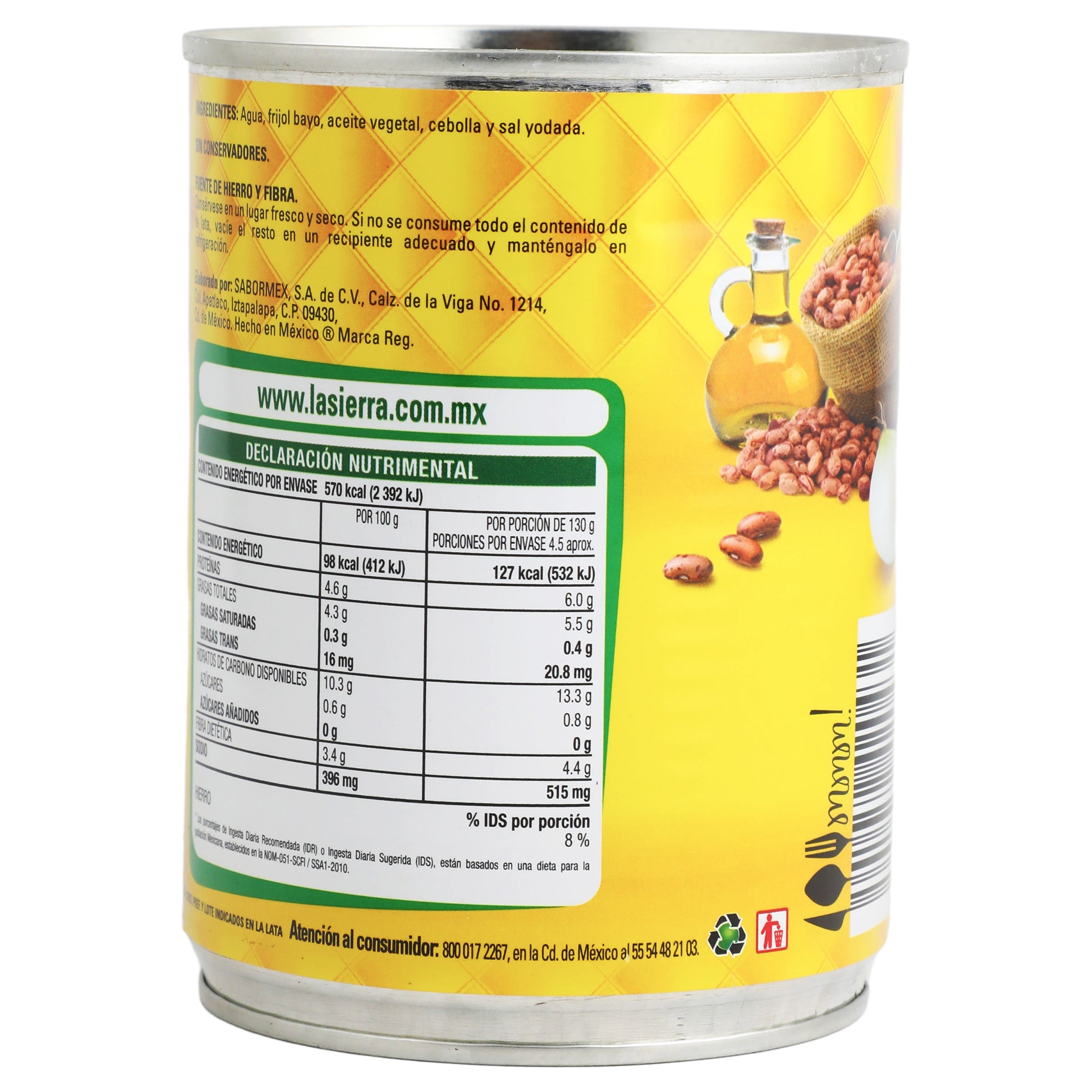 Frijoles Bayos Refritos 580 G La Sierra-7