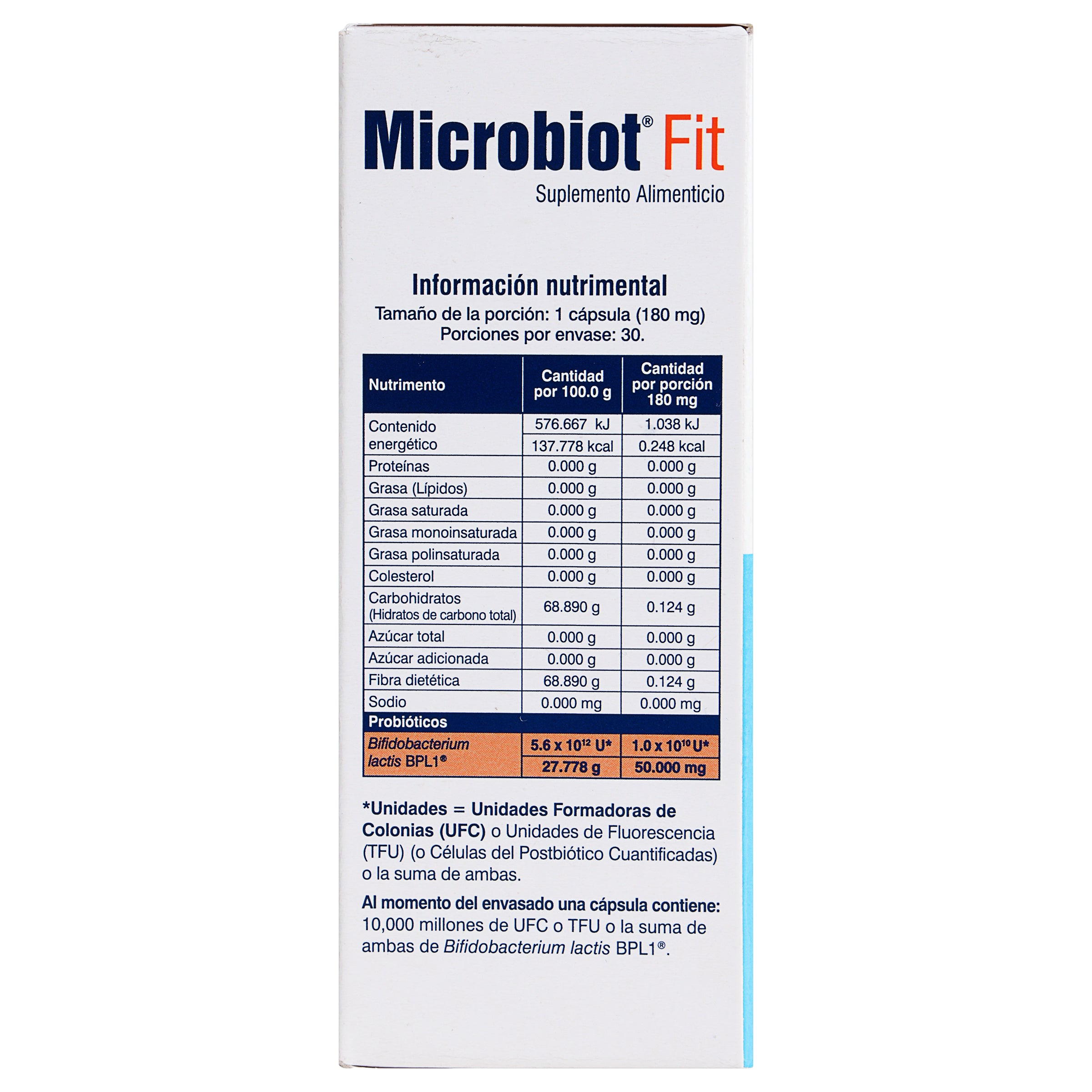 Microbiot Fit 180 Mg Suplemento Alimenticio Con 30 Capsulas-8