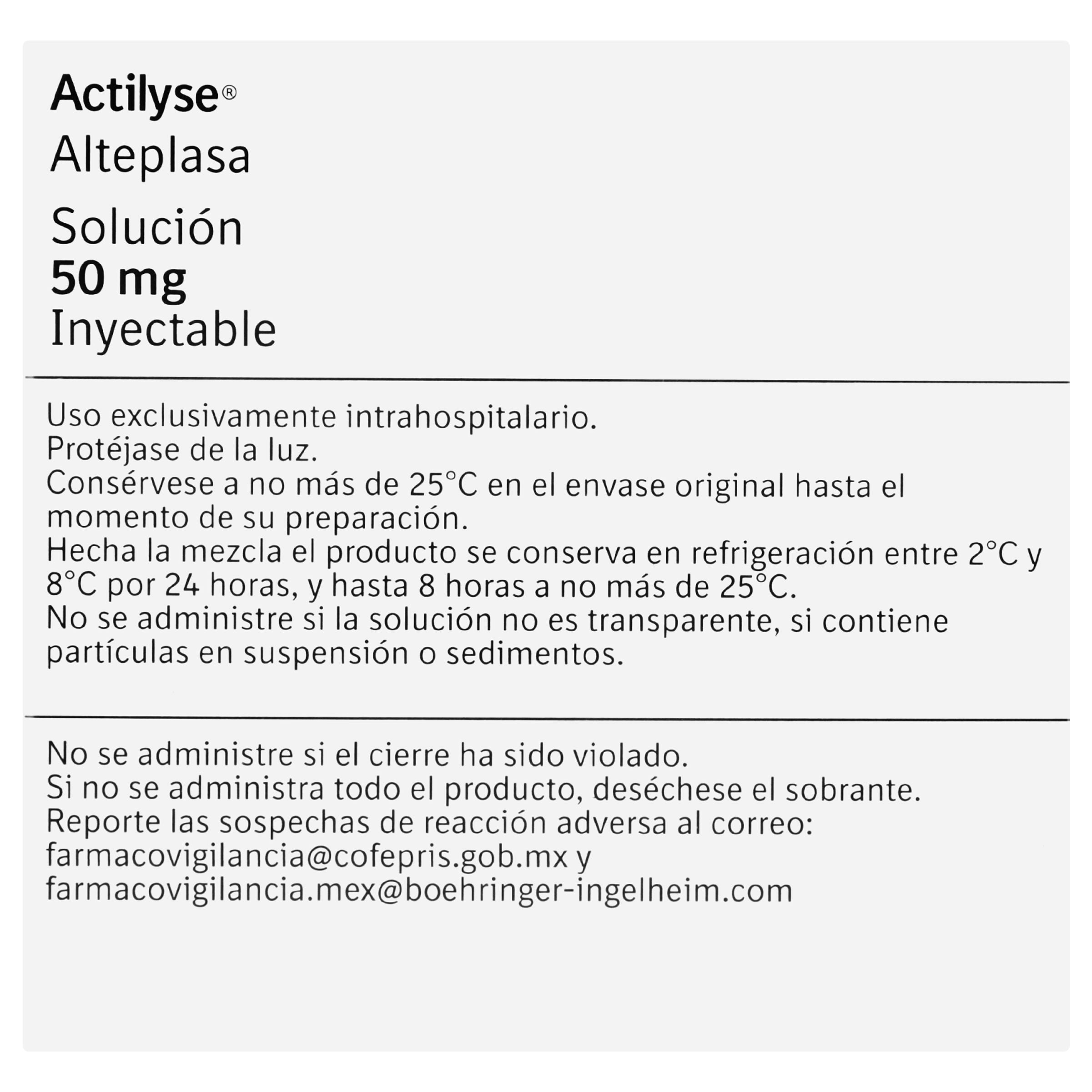 Actilyse (Alteplasa) 50 Mg Con 2 Frascos Ampula De 50 Ml-7